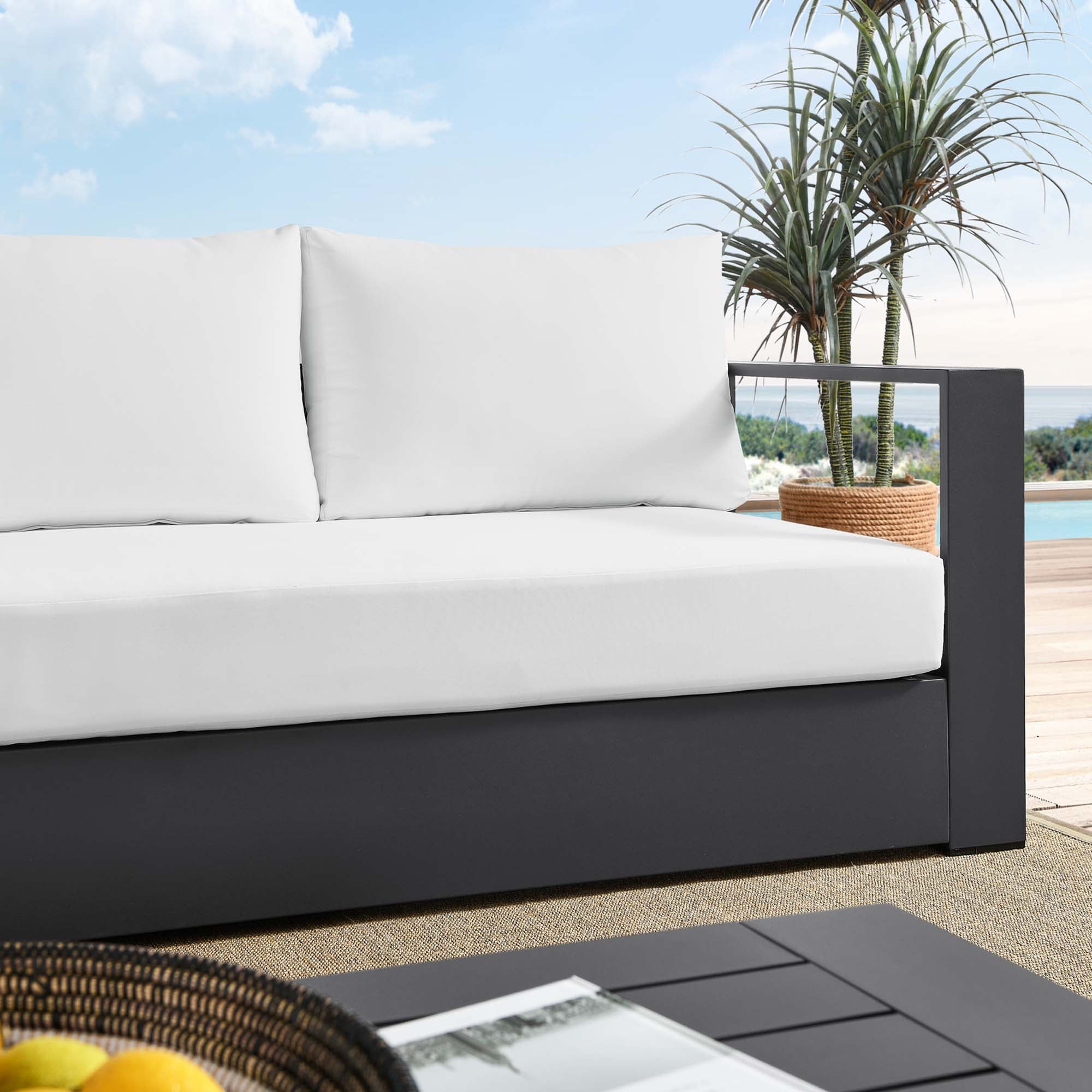 Tahoe Outdoor Patio Powder-Coated Aluminum Sofa