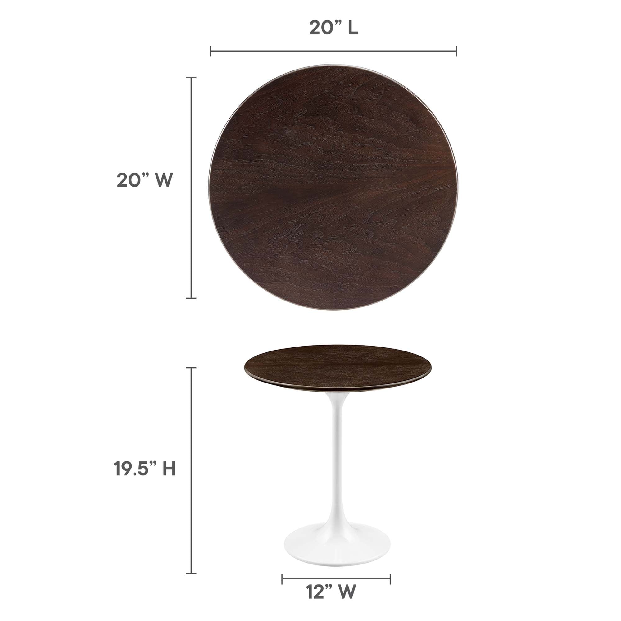 Lippa 20" Round Wood Grain Side Table