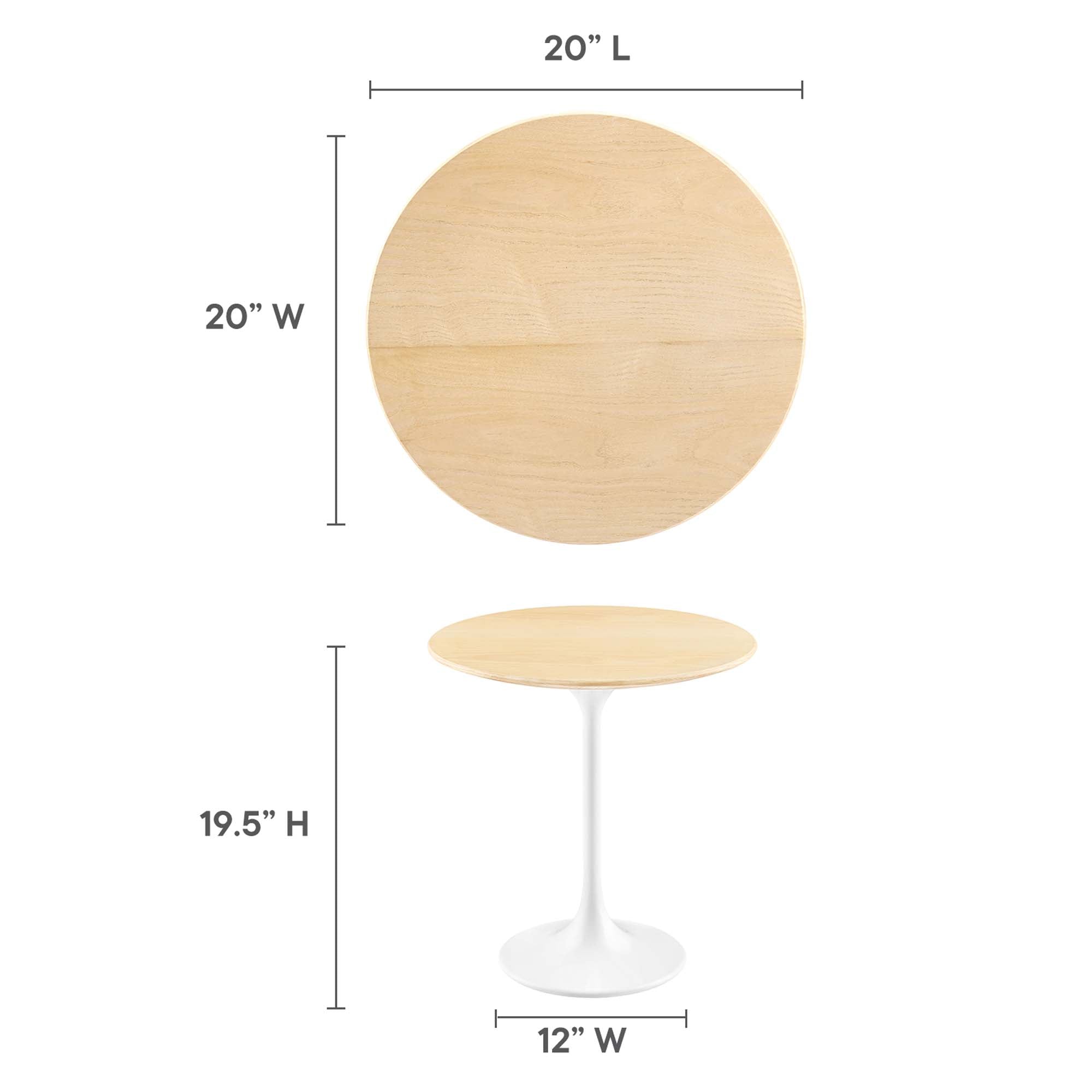 Lippa 20" Round Wood Grain Side Table