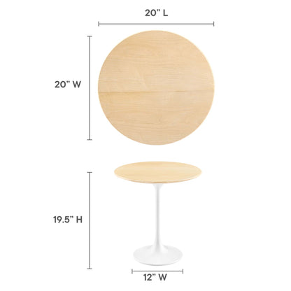 Lippa 20" Round Wood Grain Side Table