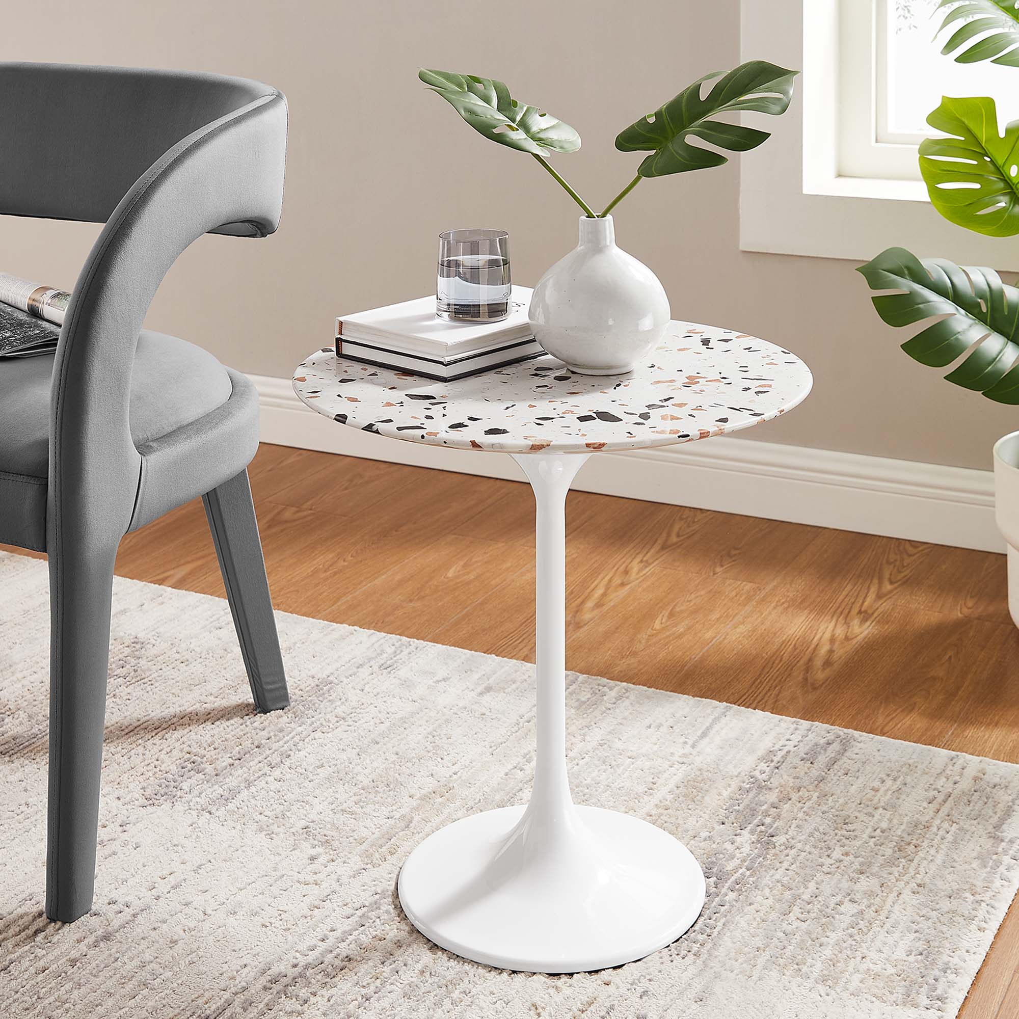 Lippa 20" Round Terrazzo Side Table