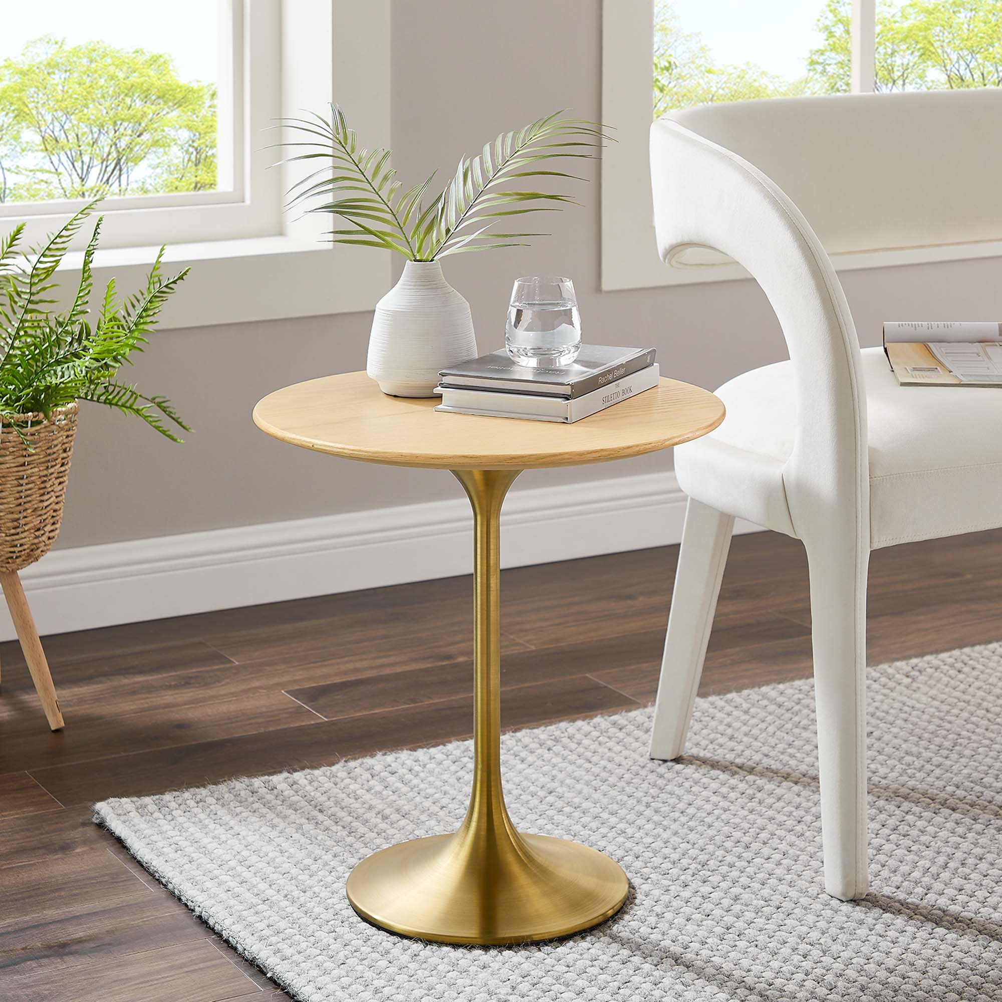 Lippa 20" Round Wood Grain Side Table