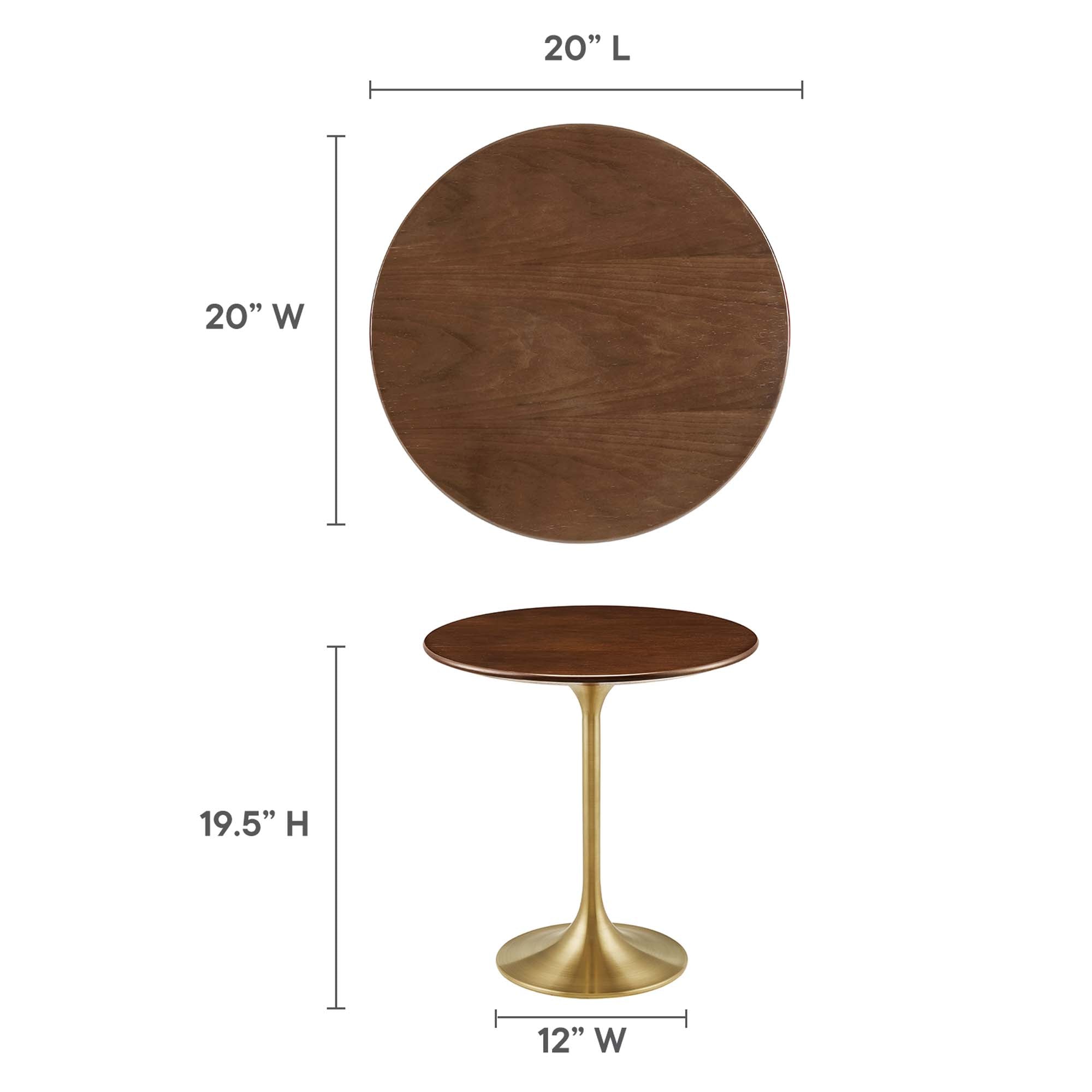 Lippa 20" Round Wood Grain Side Table