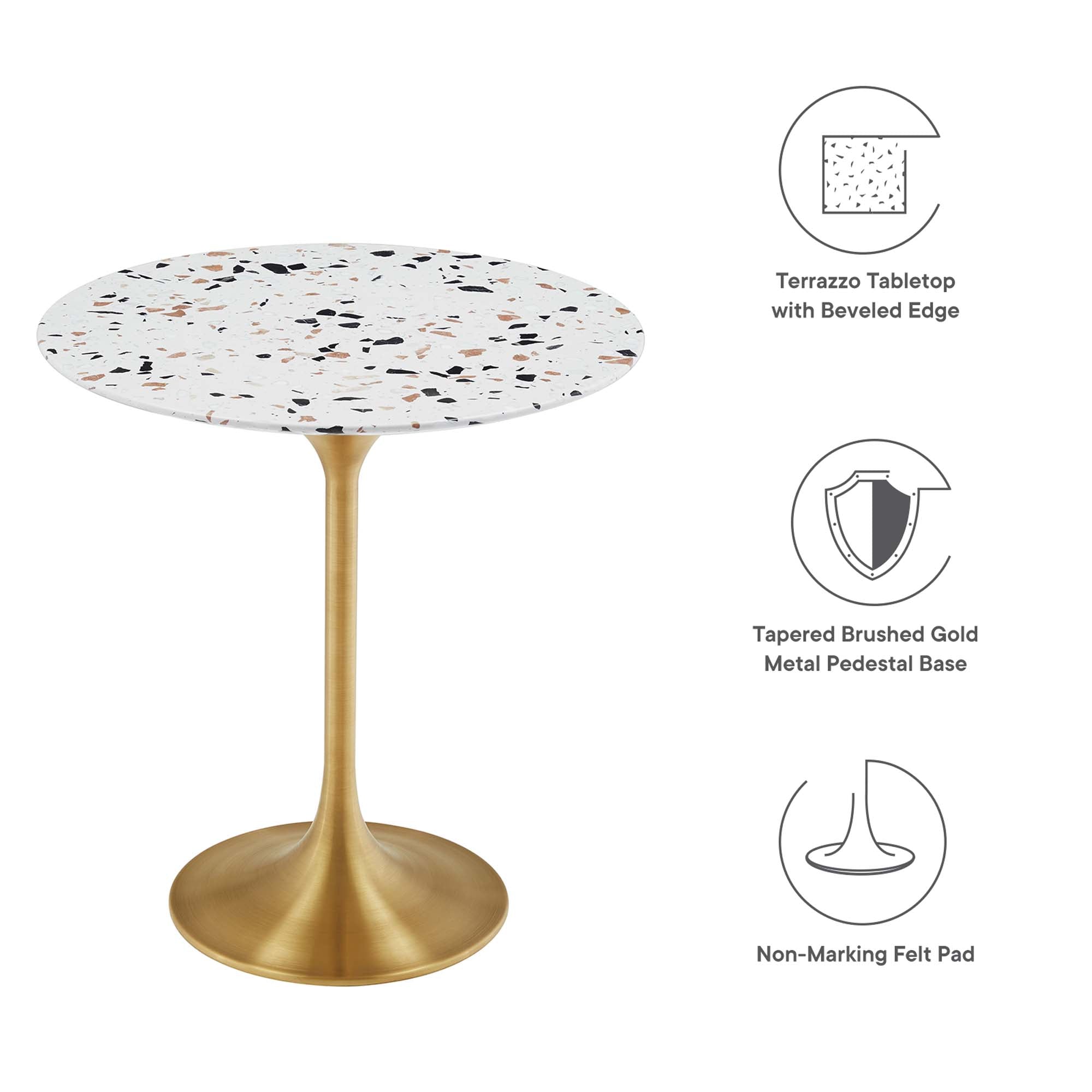 Lippa 20" Round Terrazzo Side Table