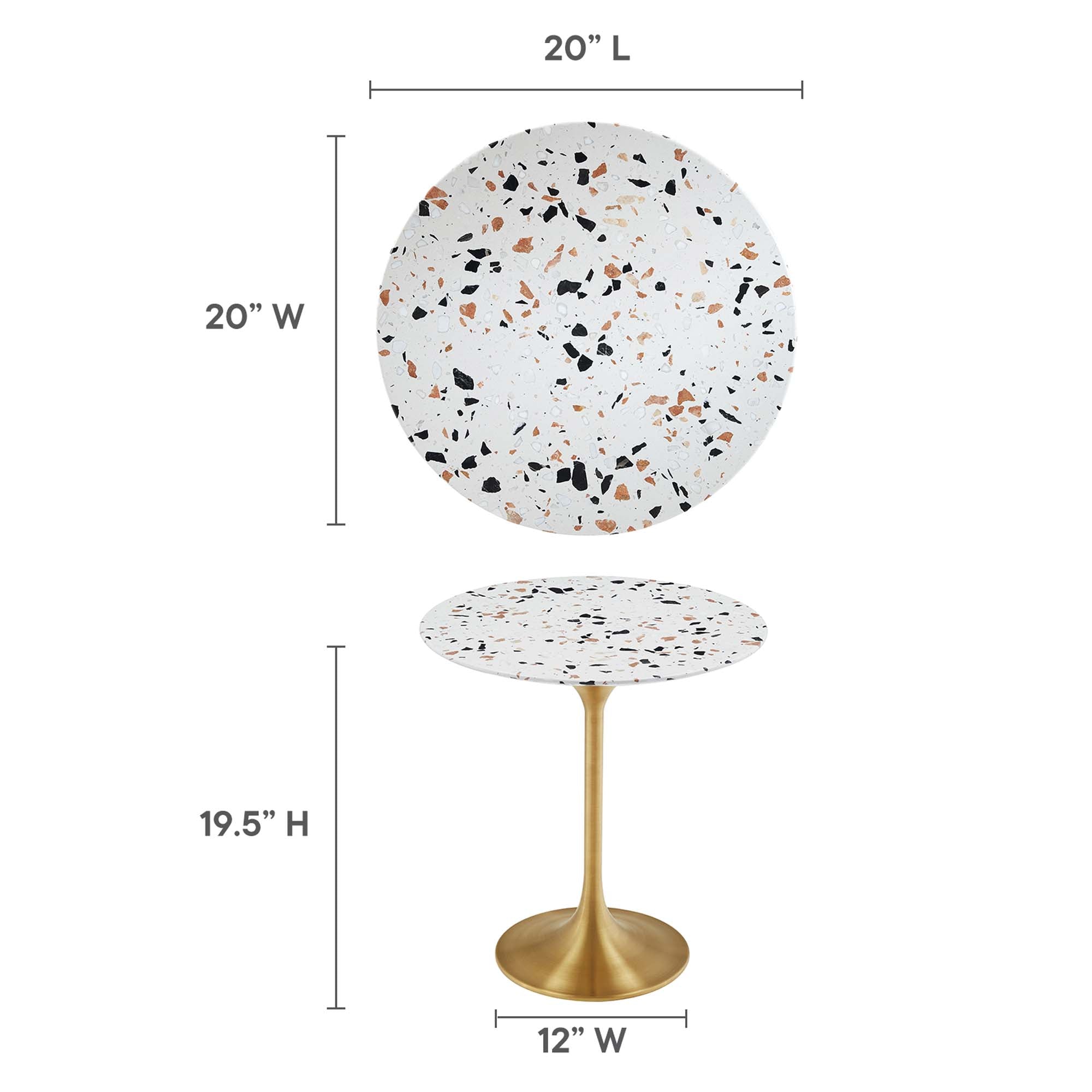 Lippa 20" Round Terrazzo Side Table