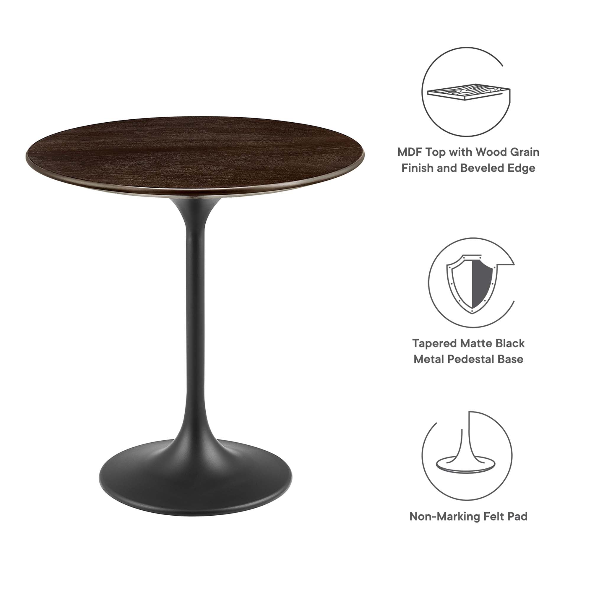 Lippa 20" Round Wood Grain Side Table