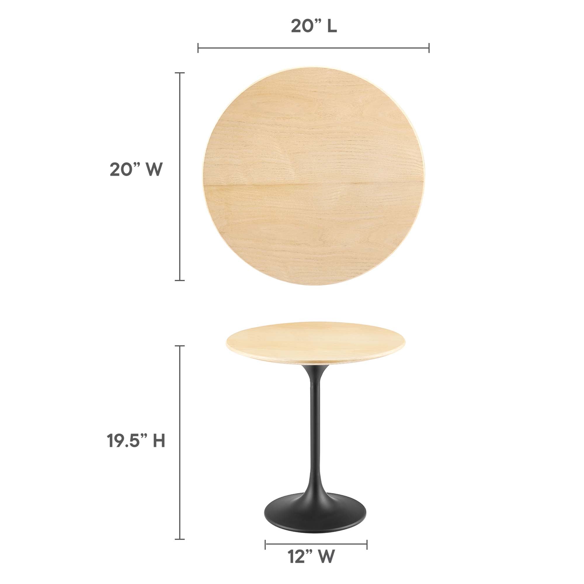 Lippa 20" Round Wood Grain Side Table