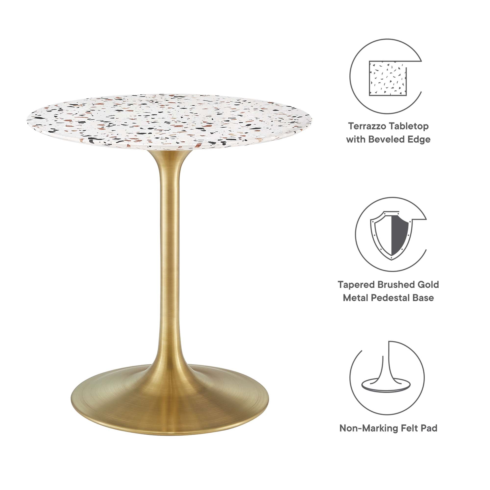 Lippa 28" Round Terrazzo Dining Table