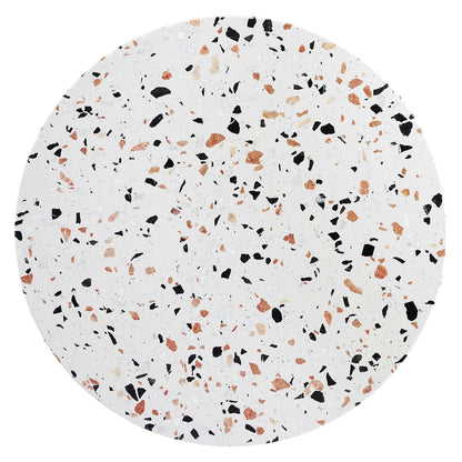 Lippa 28" Round Terrazzo Black White Dining Table