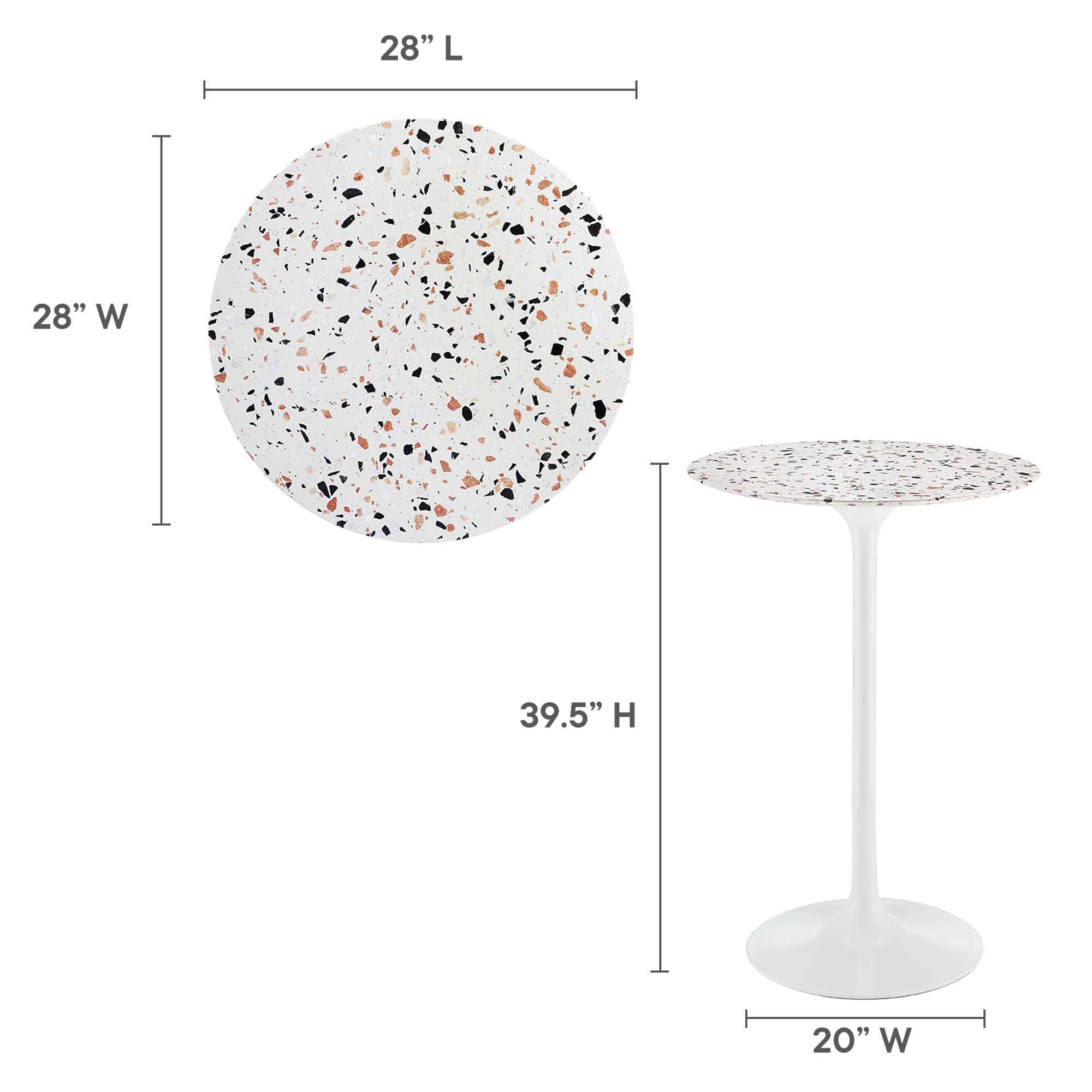 Lippa 28" Round Terrazzo Bar Table