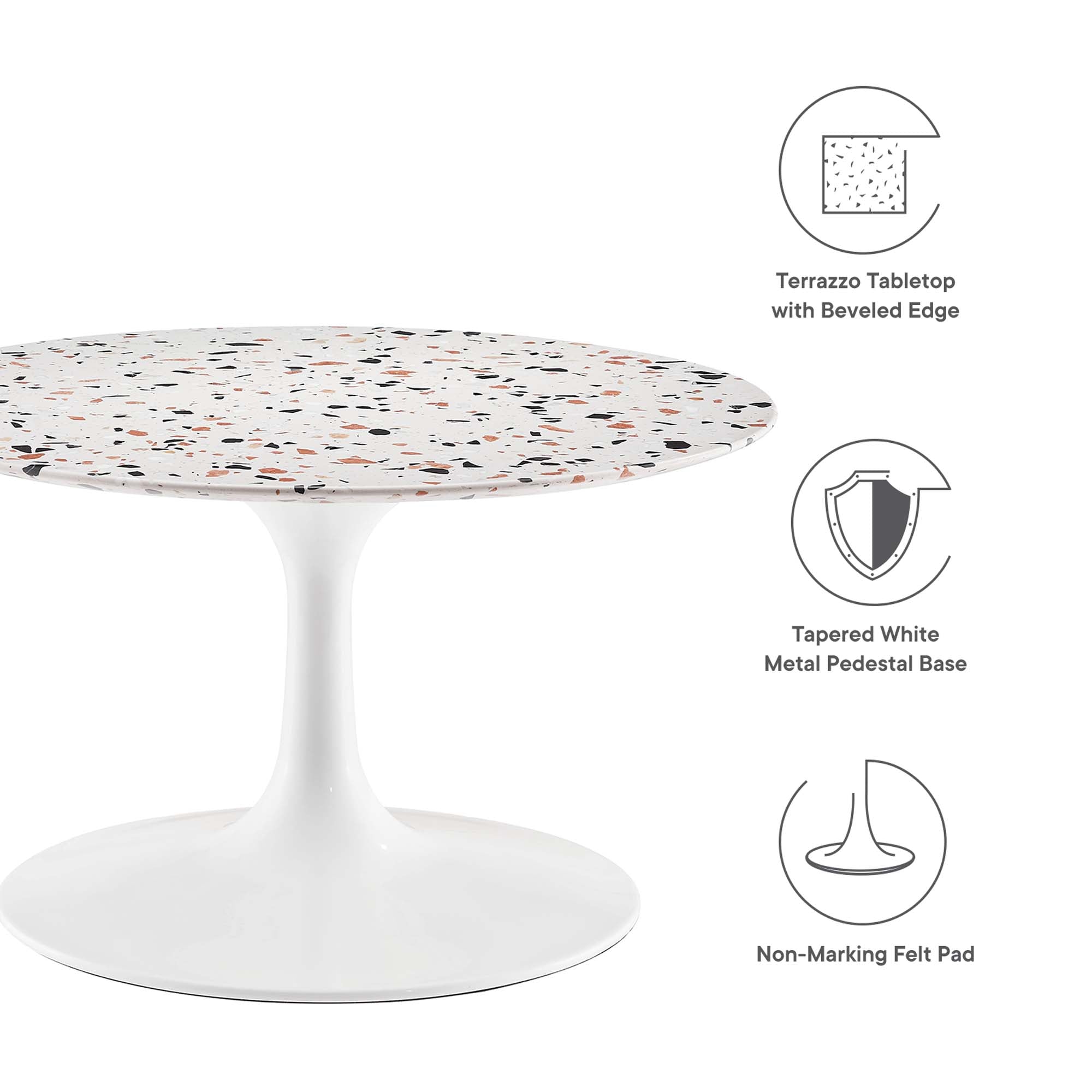 Lippa 28" Round Terrazzo Coffee Table