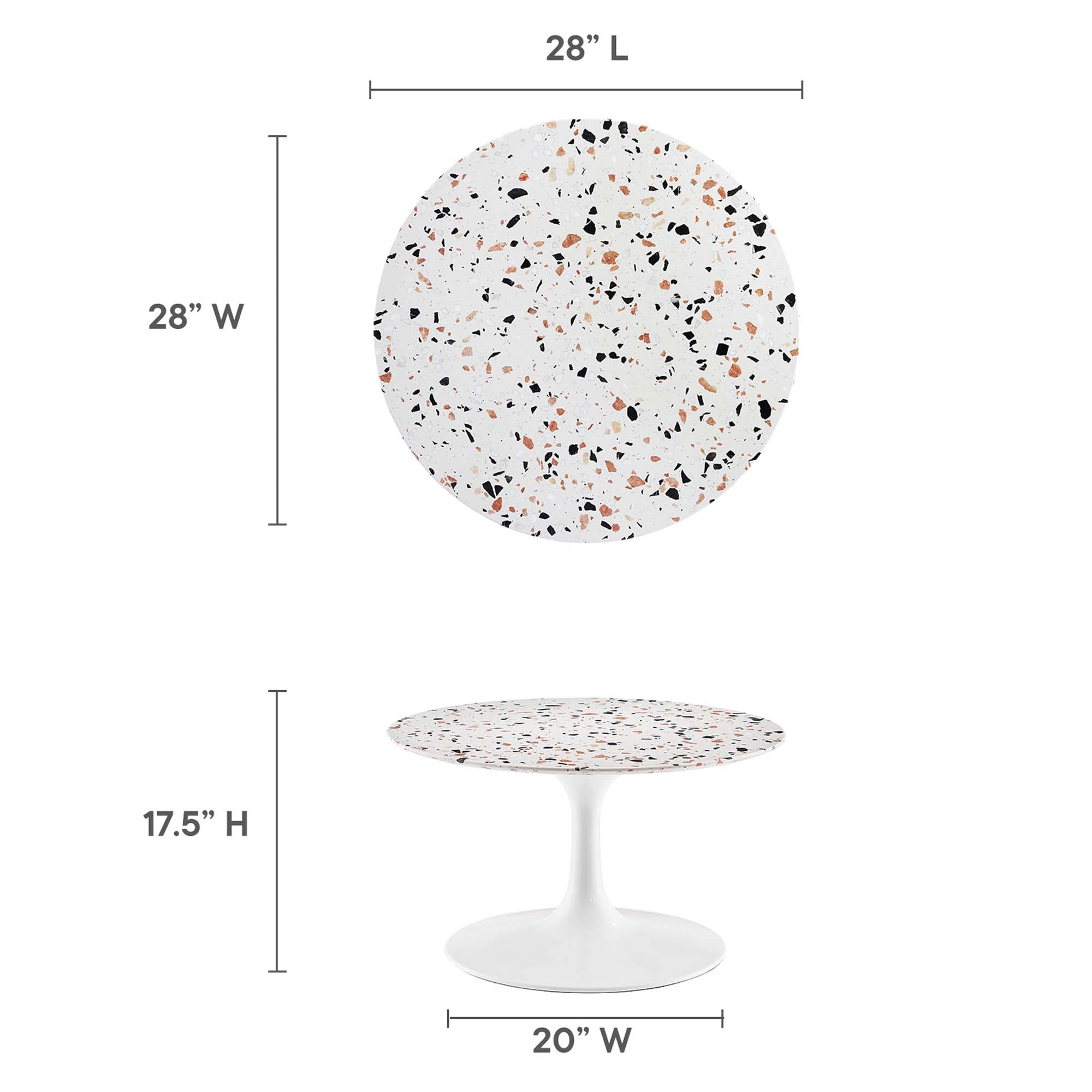 Lippa 28" Round Terrazzo Coffee Table