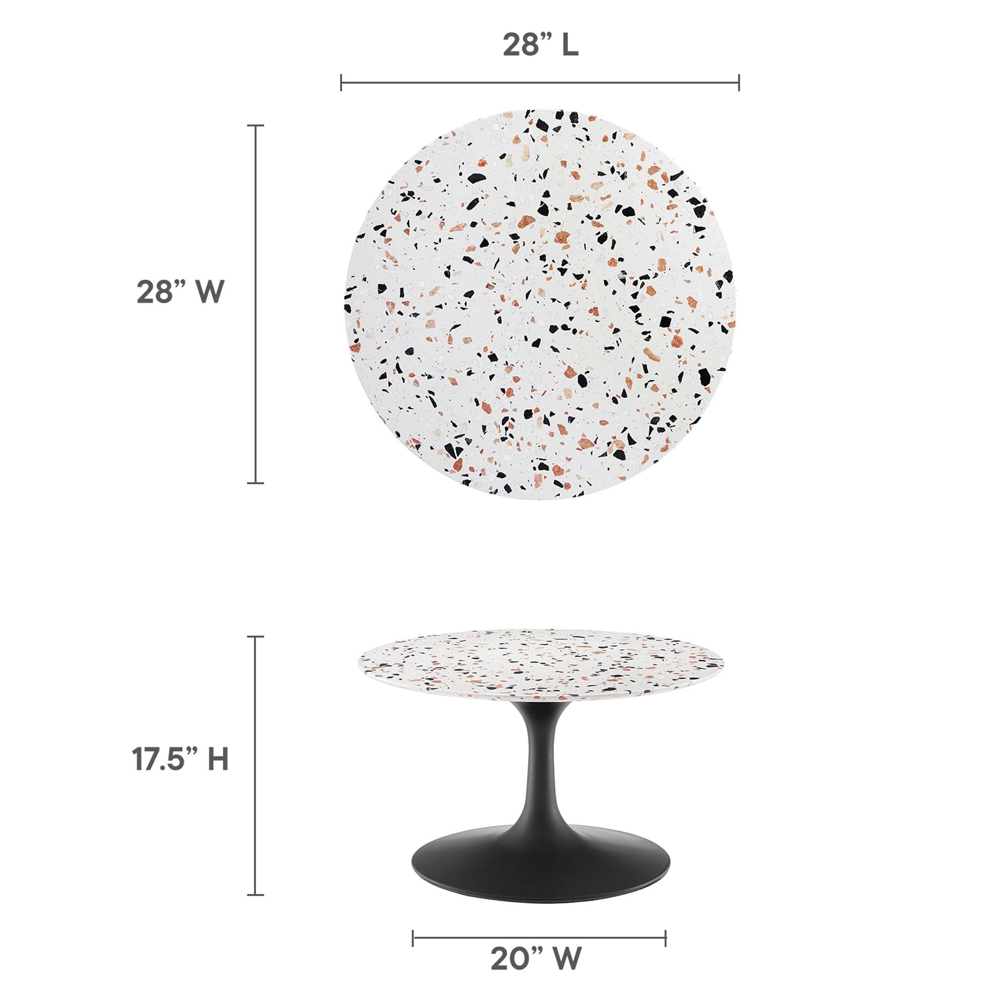 Lippa 28" Round Terrazzo Coffee Table