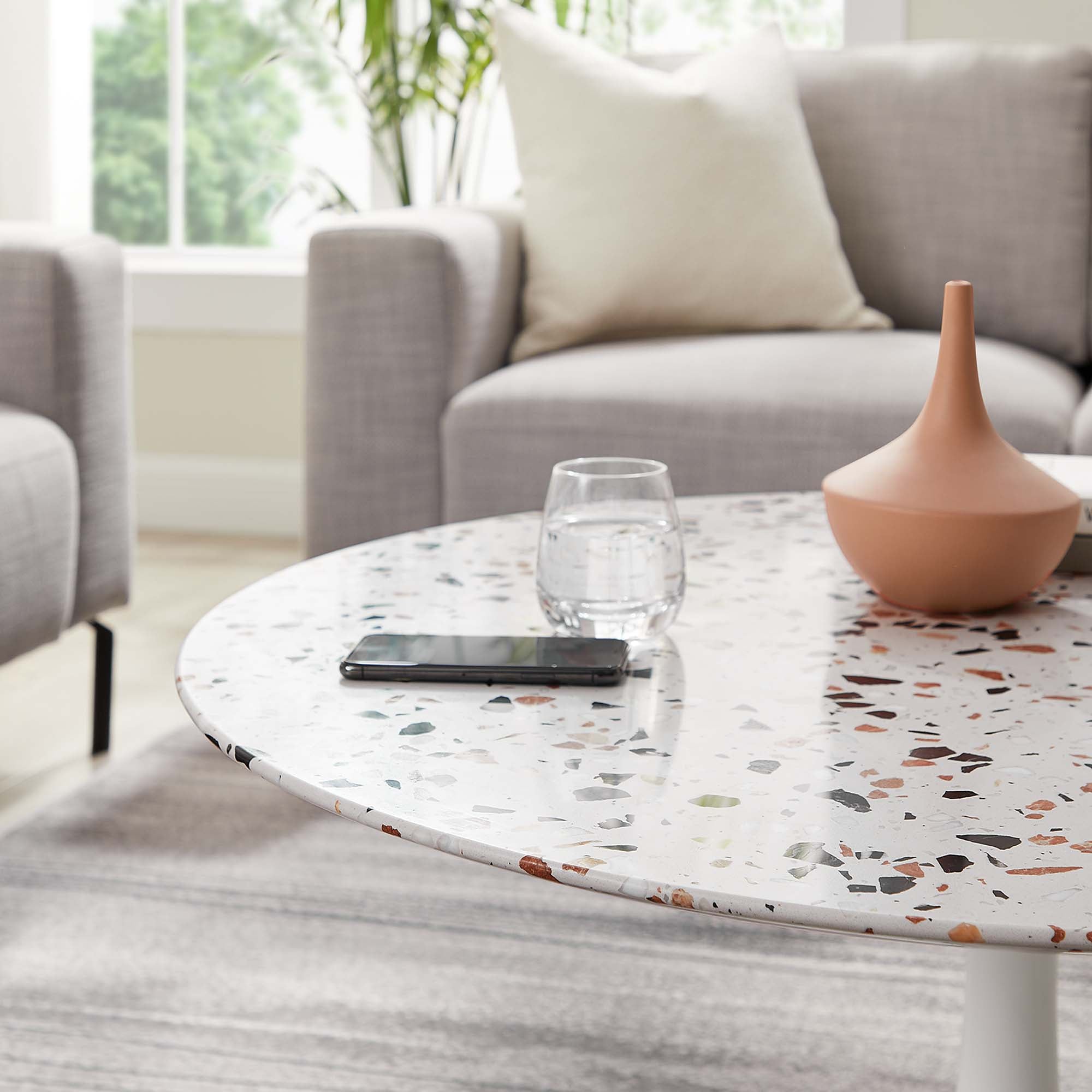 Lippa 36" Round Terrazzo Coffee Table