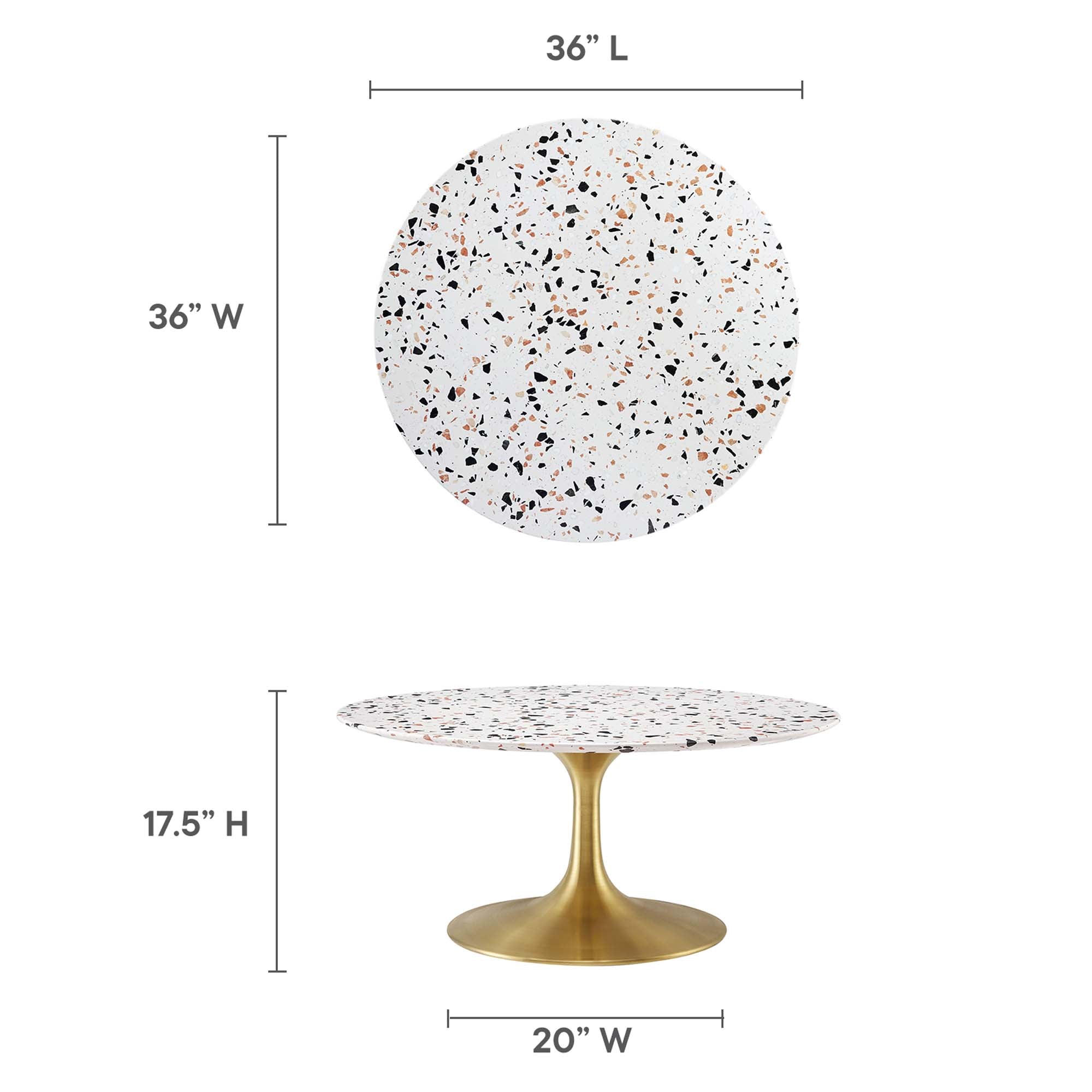 Lippa 36" Round Terrazzo Coffee Table