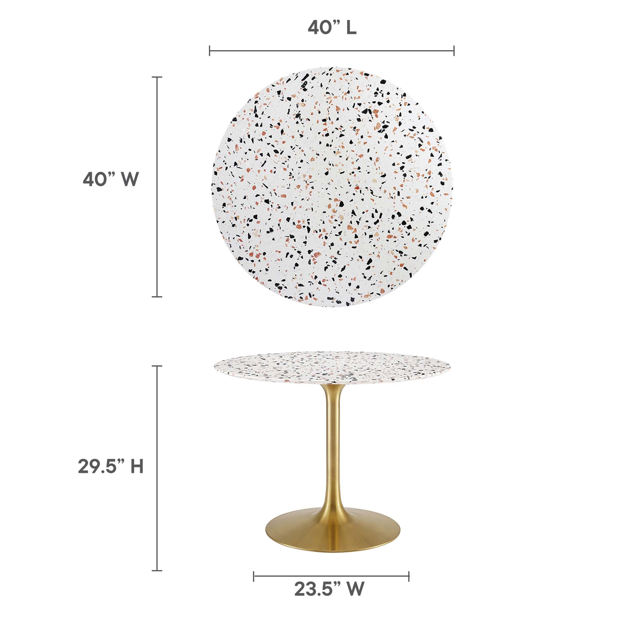 Lippa 40" Round Terrazzo Dining Table