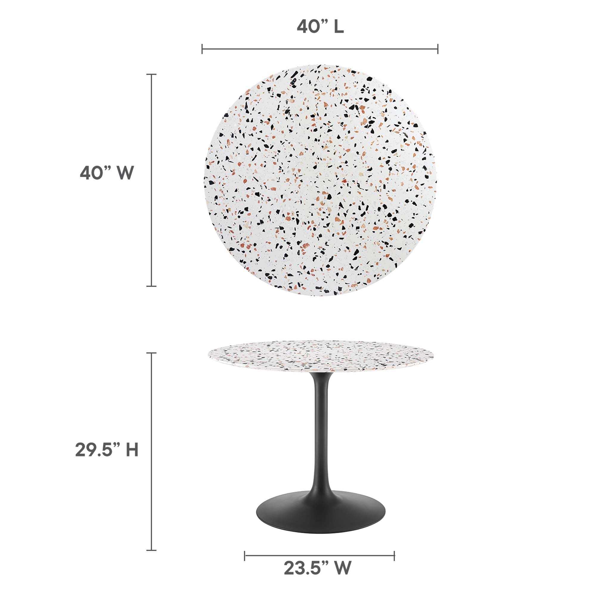 Lippa 40" Round Terrazzo Dining Table