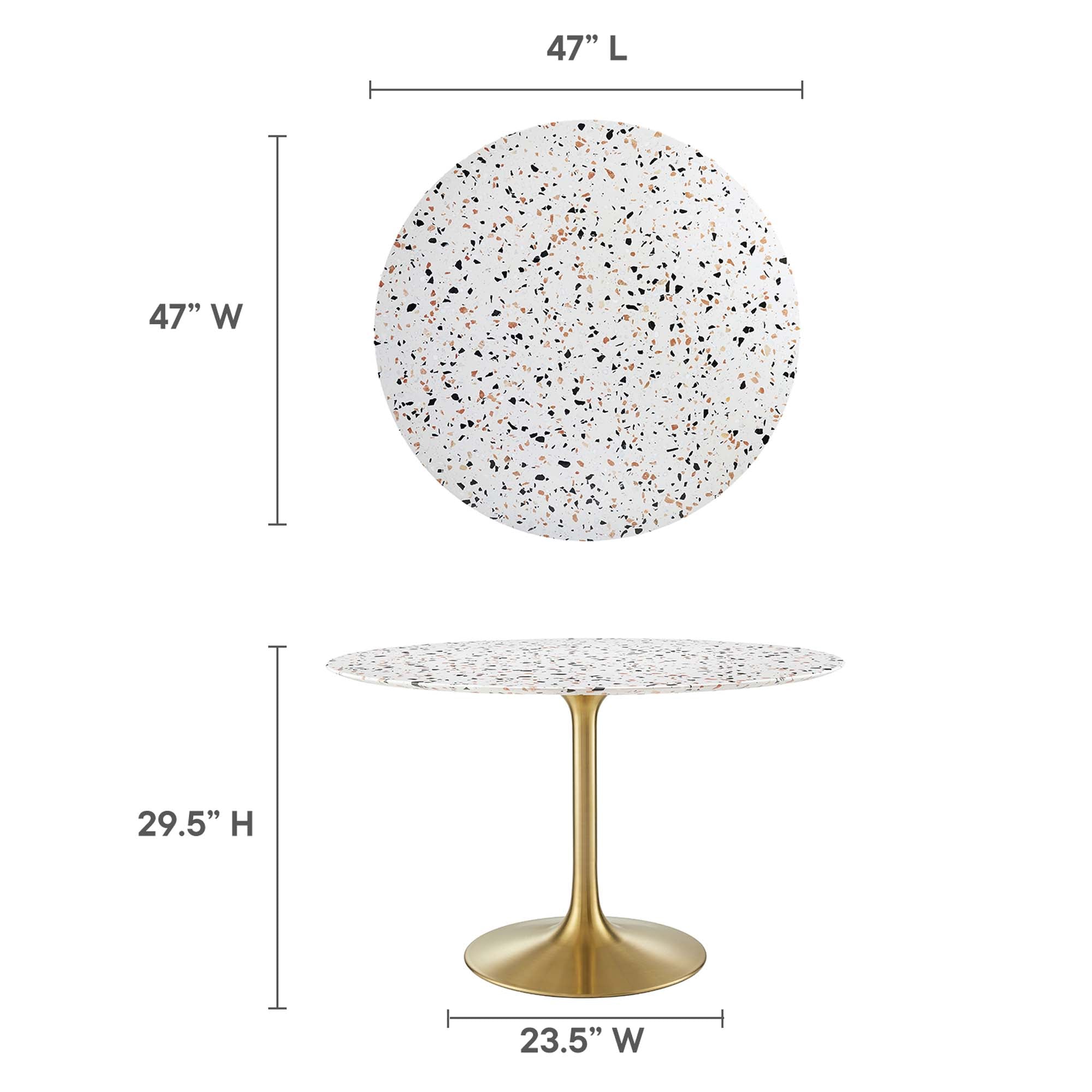 Lippa 48" Round Terrazzo Dining Table