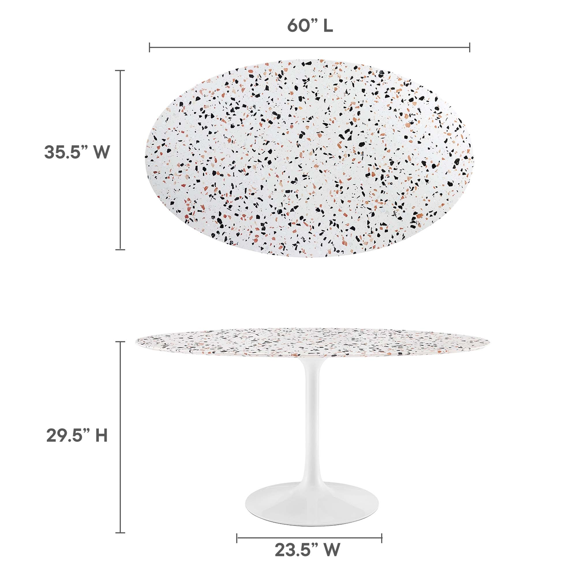 Lippa 60" Oval Terrazzo Dining Table