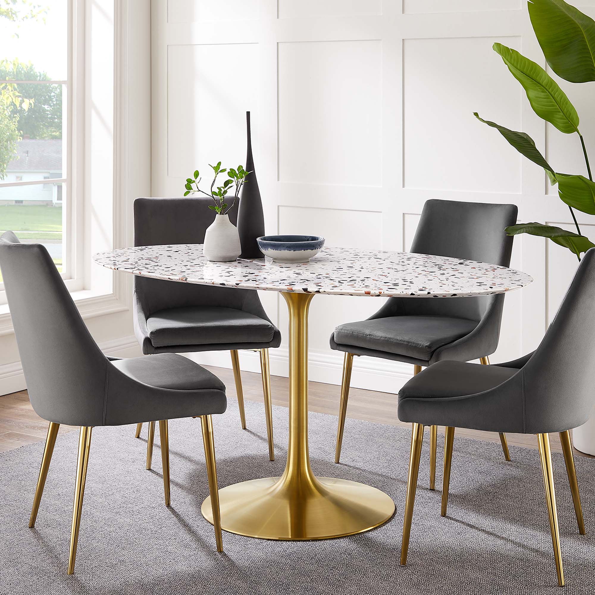 Lippa 60" Oval Terrazzo Dining Table