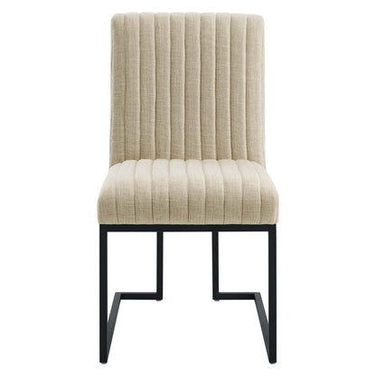 Indulge Channel Tufted Fabric Dining Chairs - Set of 2