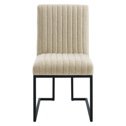Indulge Channel Tufted Fabric Dining Chairs - Set of 2