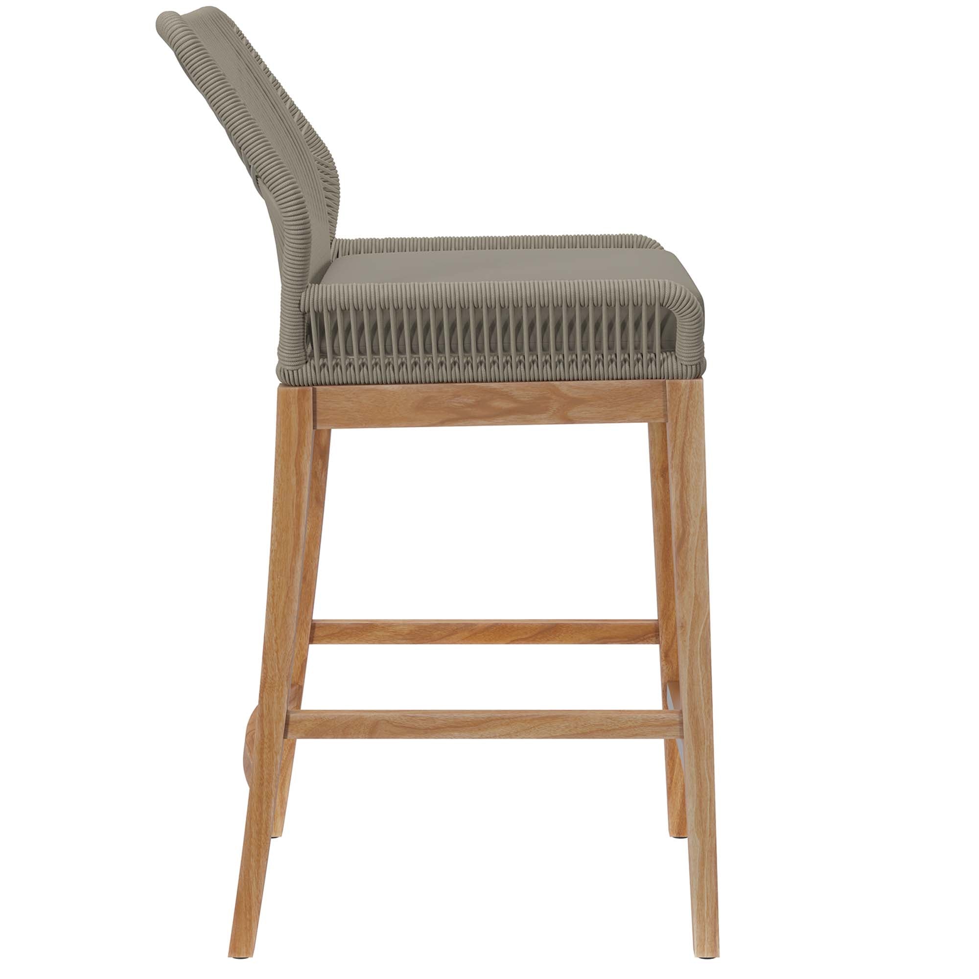 Wellspring Outdoor Patio Teak Wood Bar Stool