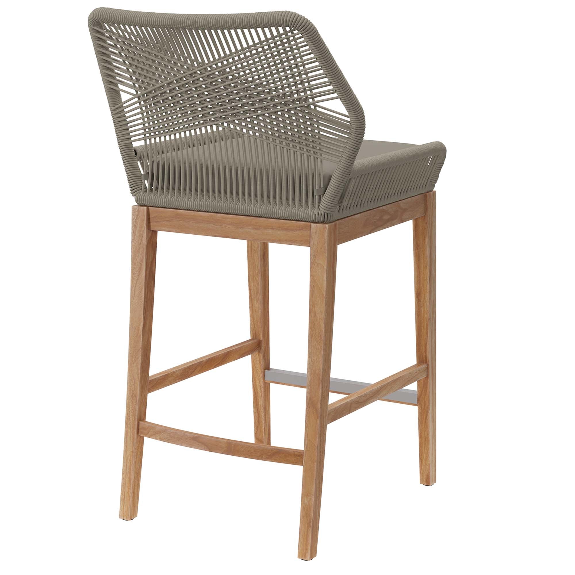 Wellspring Outdoor Patio Teak Wood Bar Stool