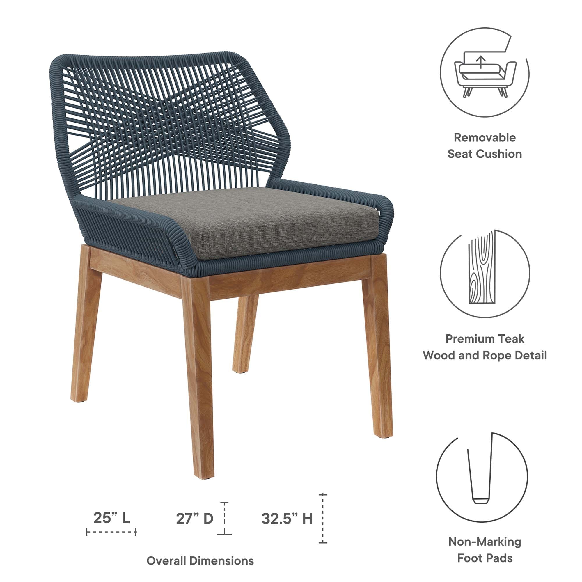 Wellspring Outdoor Patio Teak Wood Dining Chair