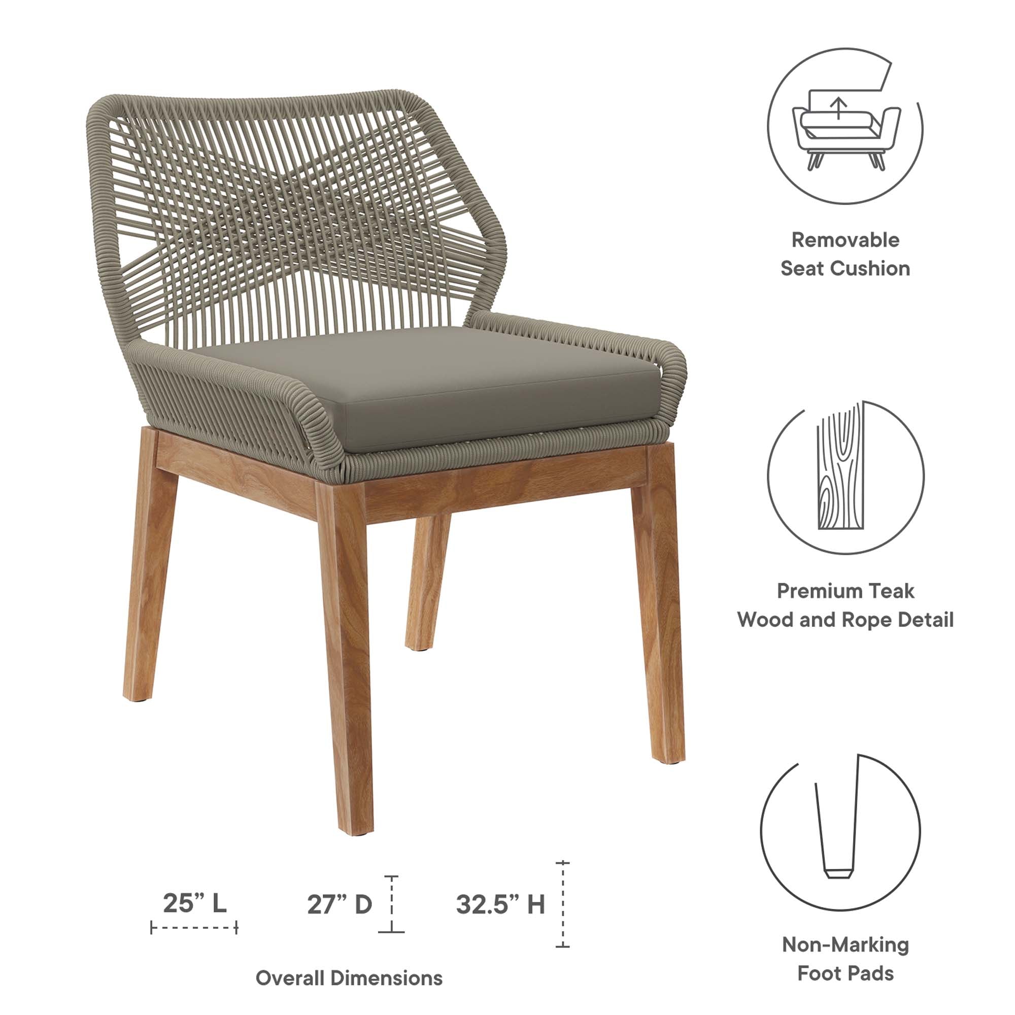 Wellspring Outdoor Patio Teak Wood Dining Chair