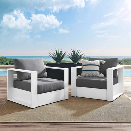 Tahoe Outdoor Patio Powder-Coated Aluminum 2-Piece Armchair Set
