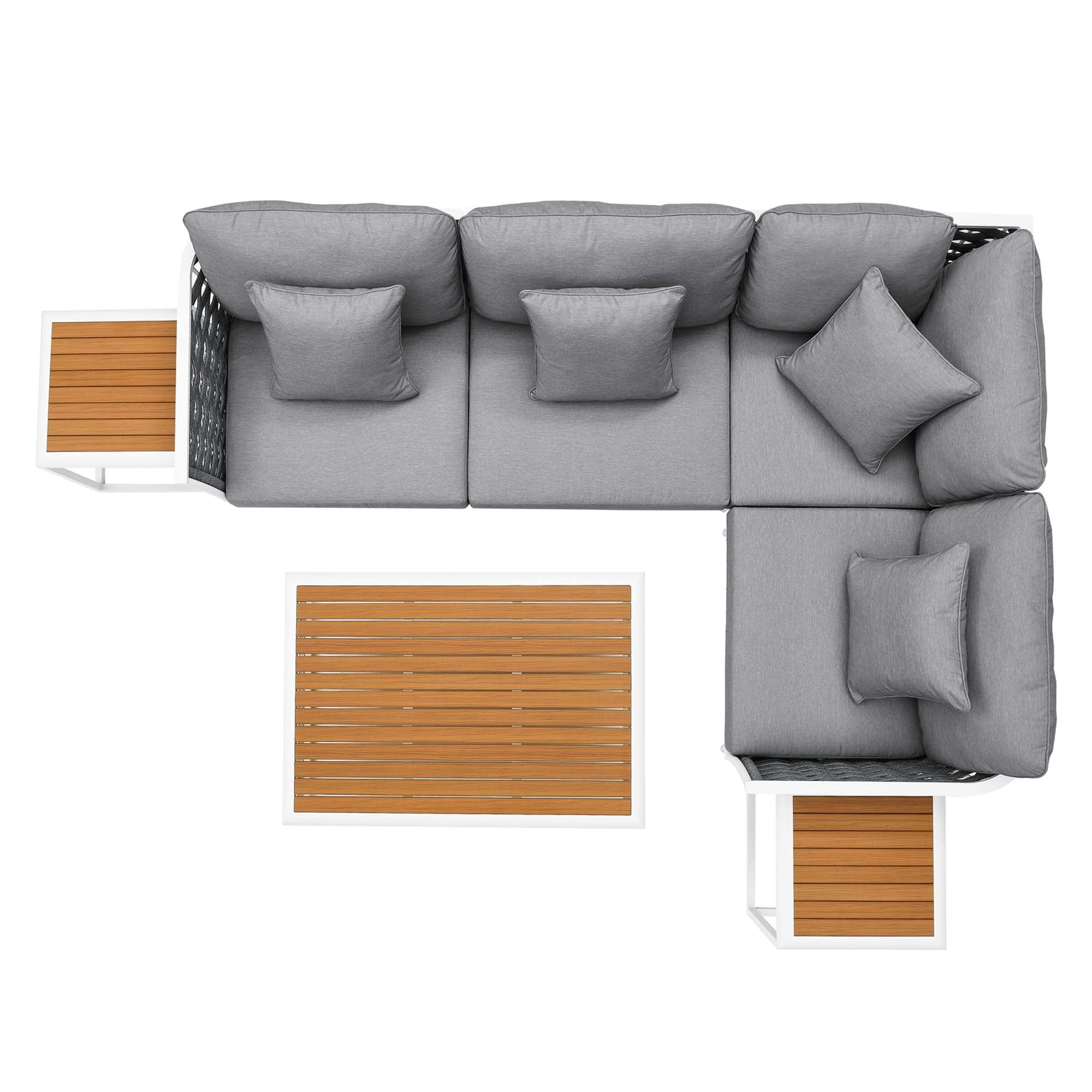 Stance 7 Piece Outdoor Patio Aluminum Sectional Sofa Set