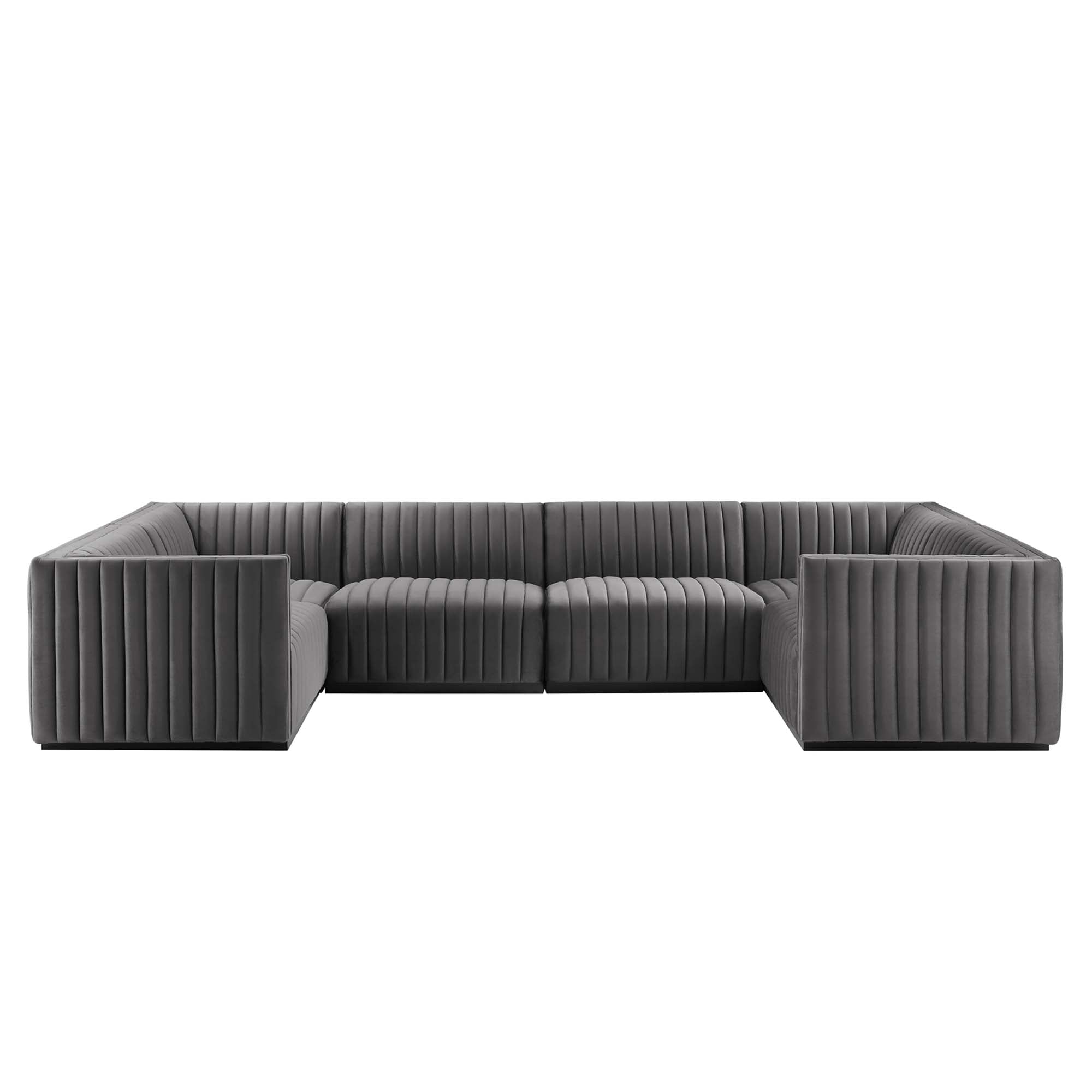 Conjure Channel Tufted Performance Velvet 6-Piece Sectional