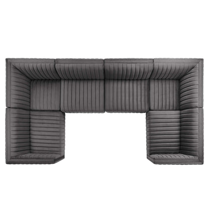 Conjure Channel Tufted Performance Velvet 6-Piece Sectional