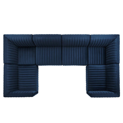 Conjure Channel Tufted Performance Velvet 6-Piece Sectional