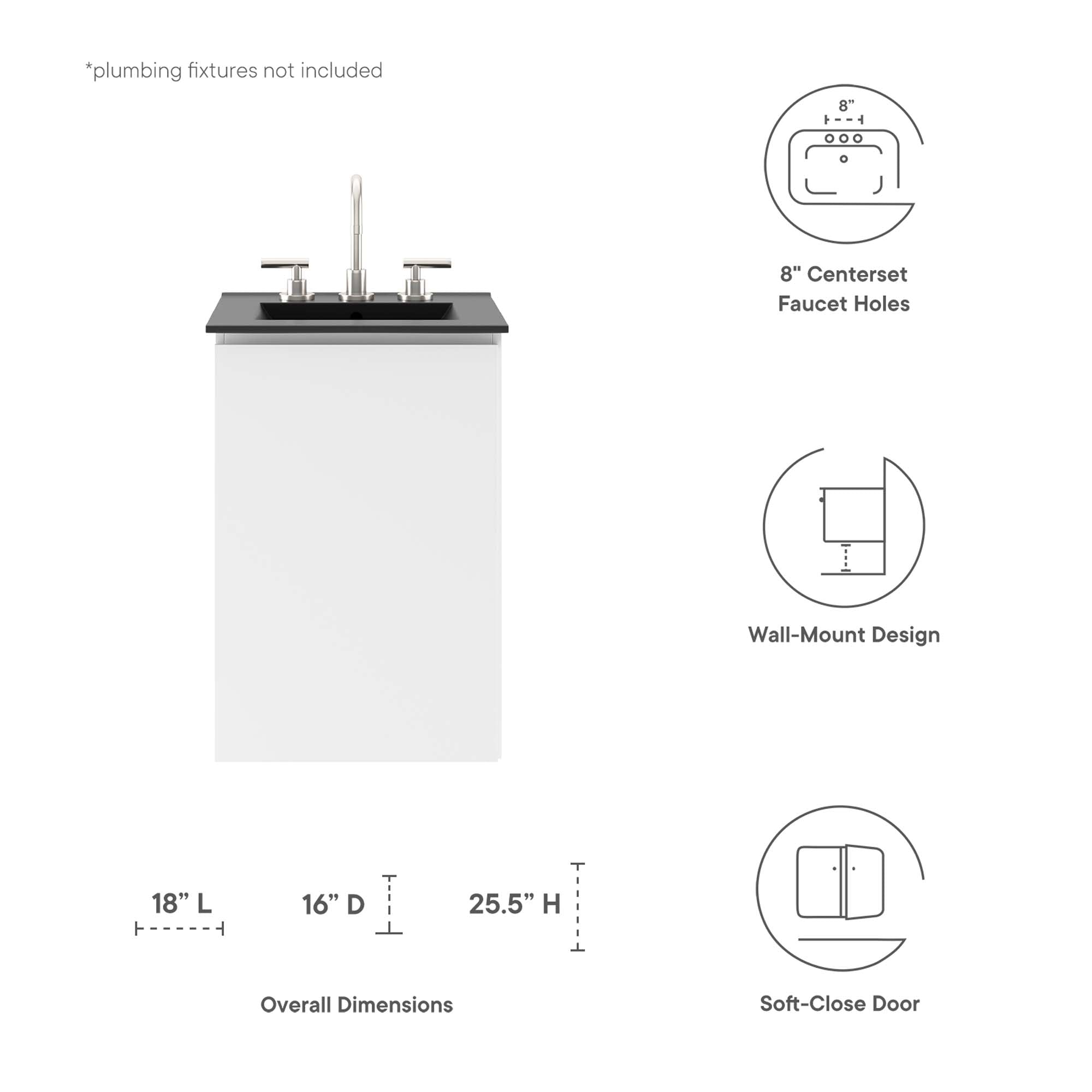 Bryn 18" Wall-Mount Bathroom Vanity