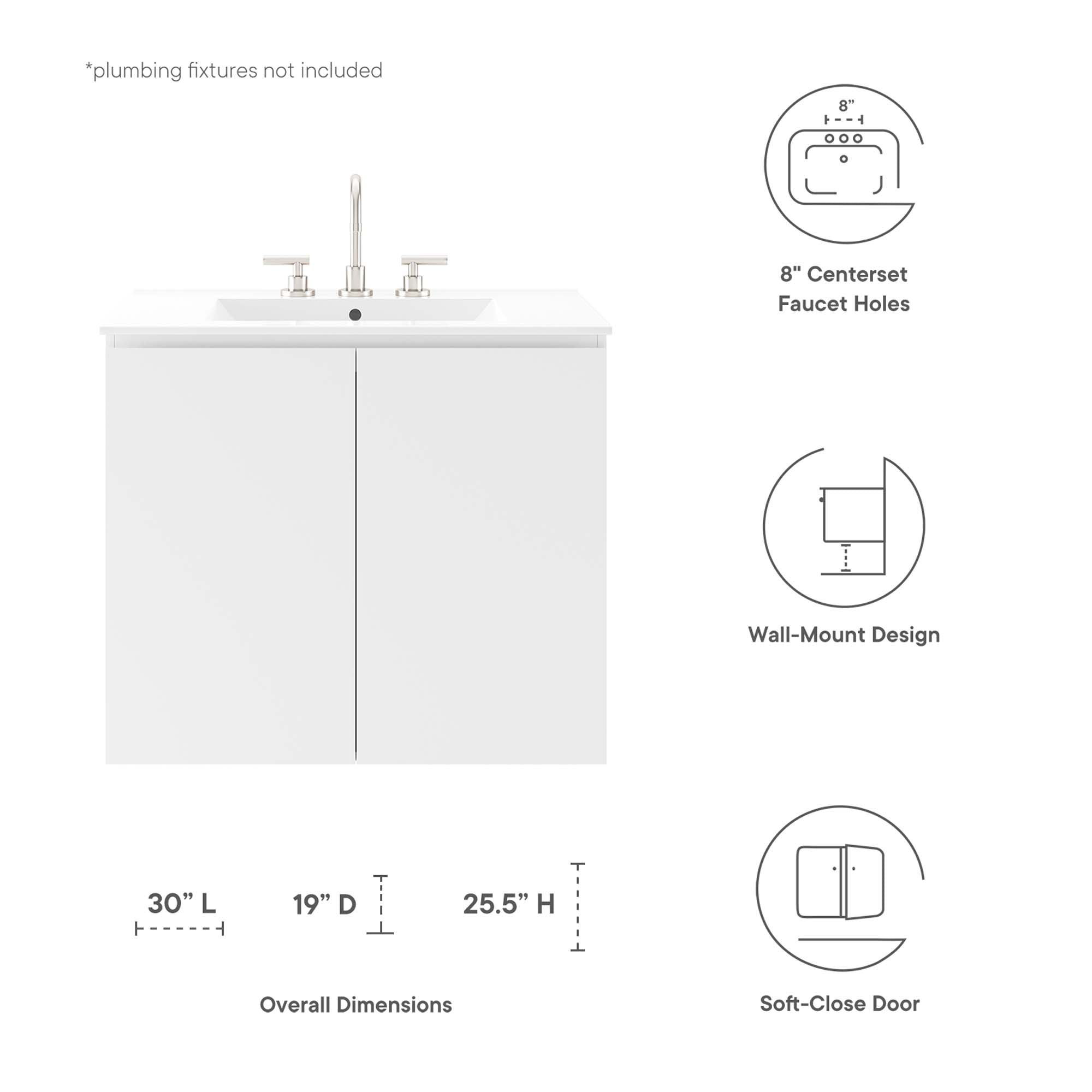 Bryn 30" Wall-Mount Bathroom Vanity