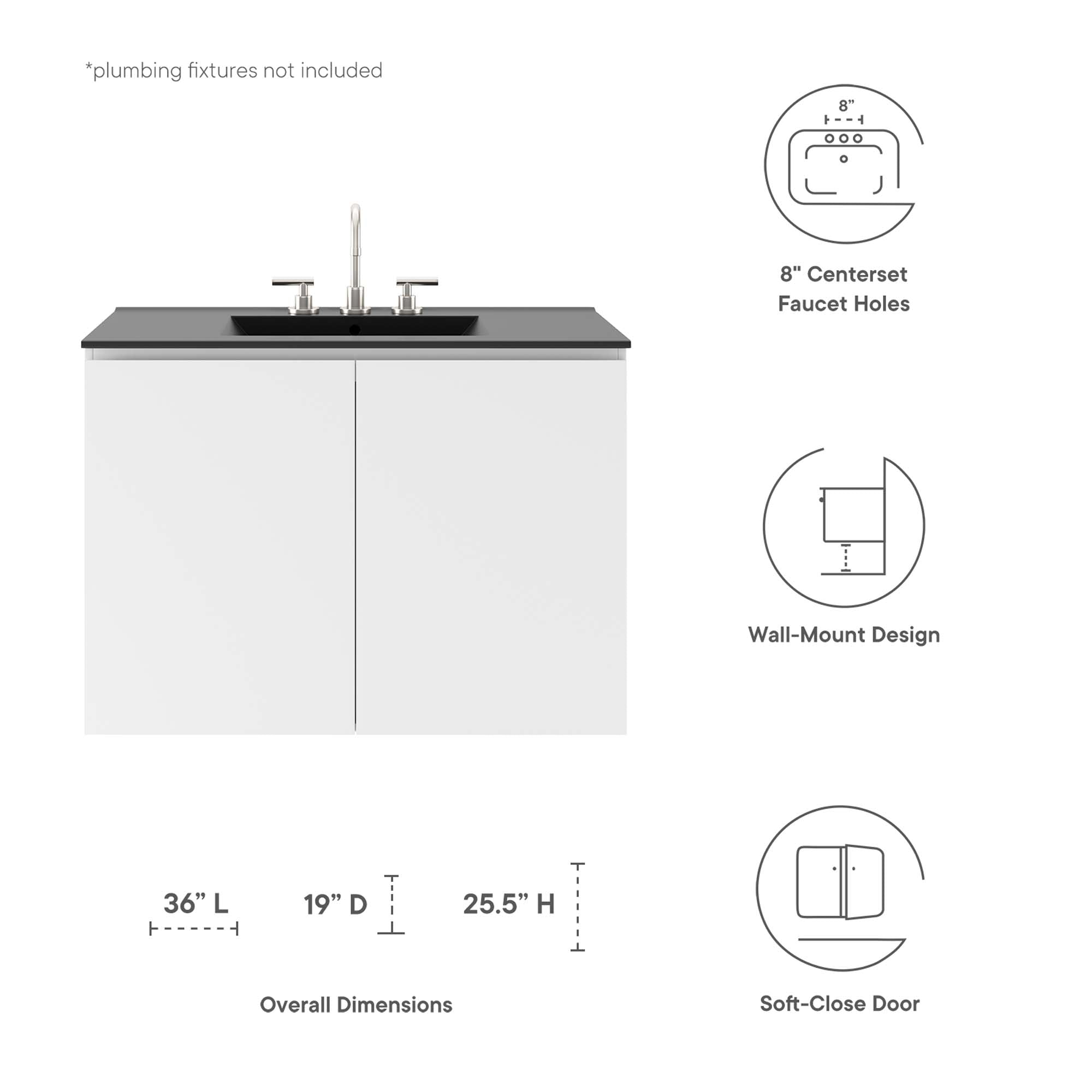 Bryn 36" Wall-Mount Bathroom Vanity