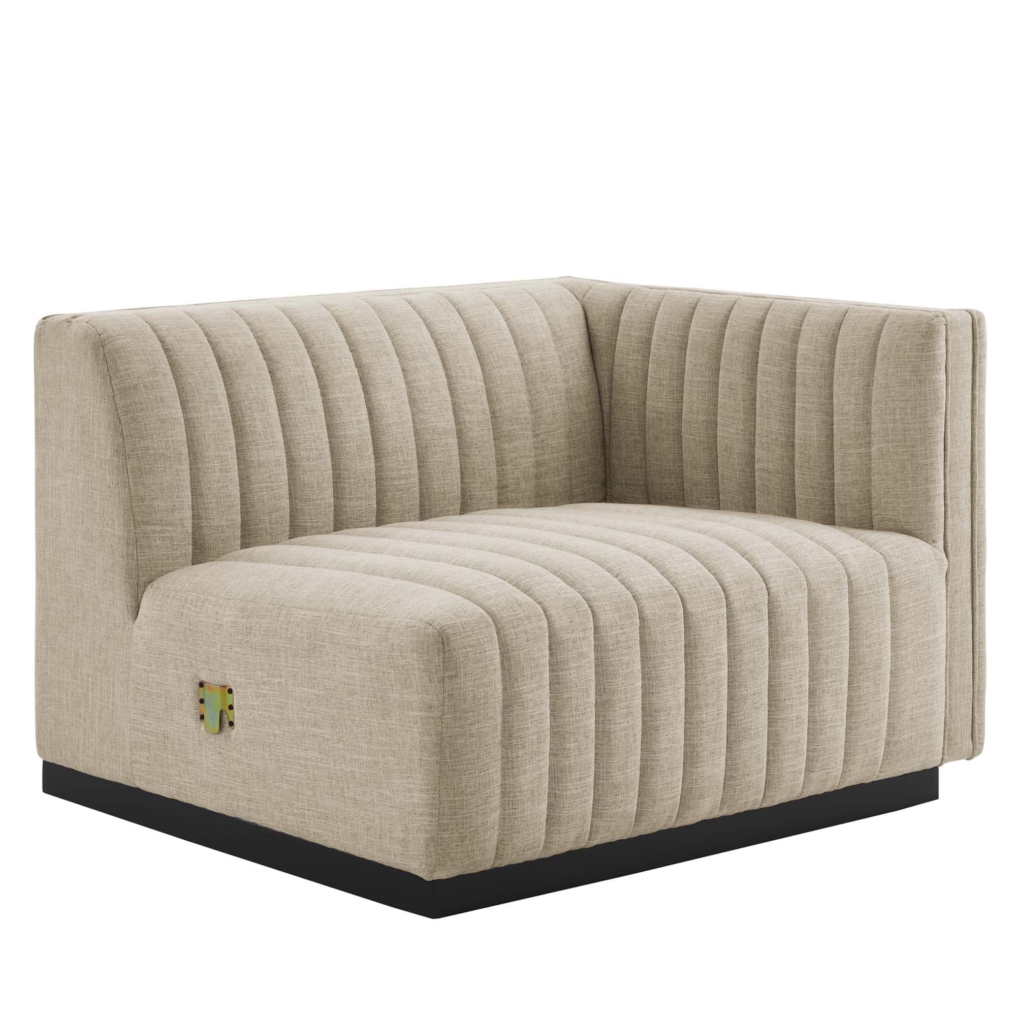 Conjure Channel Tufted Upholstered Fabric Loveseat