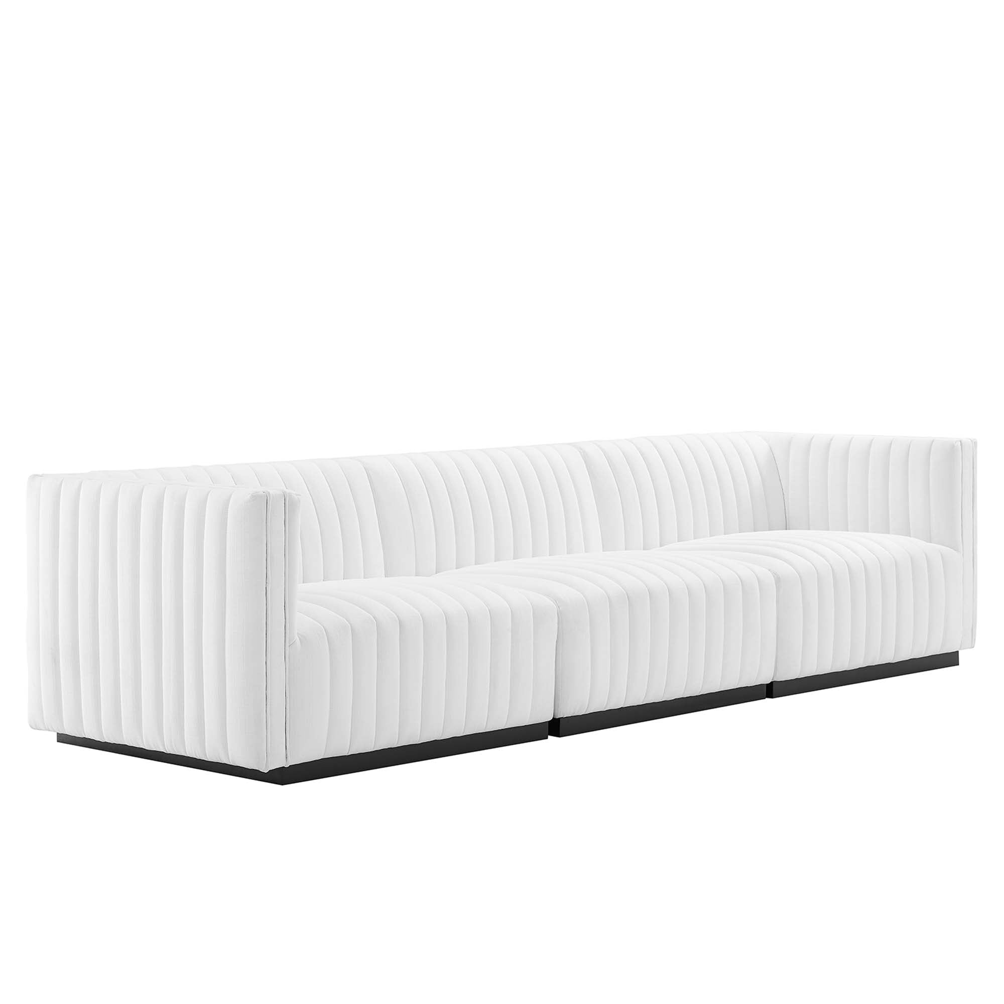 Conjure Channel Tufted Upholstered Fabric Sofa