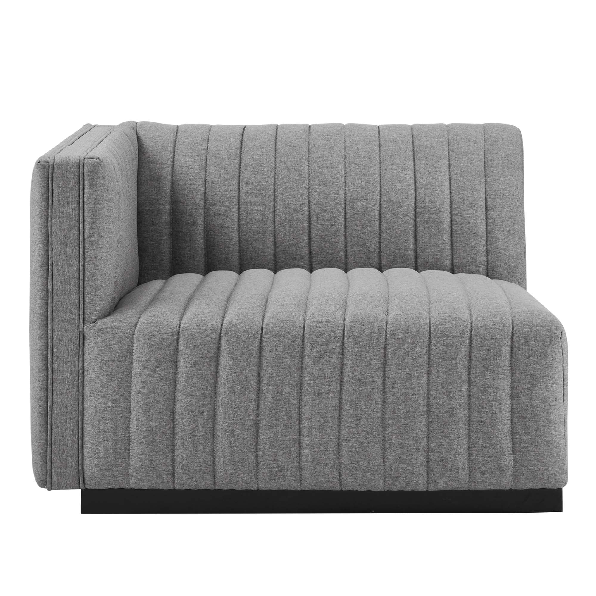 Conjure Channel Tufted Upholstered Fabric 4-Piece Sofa