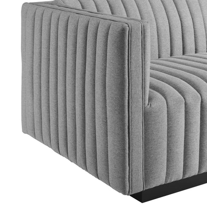 Conjure Channel Tufted Upholstered Fabric 4-Piece L-Shaped Sectional