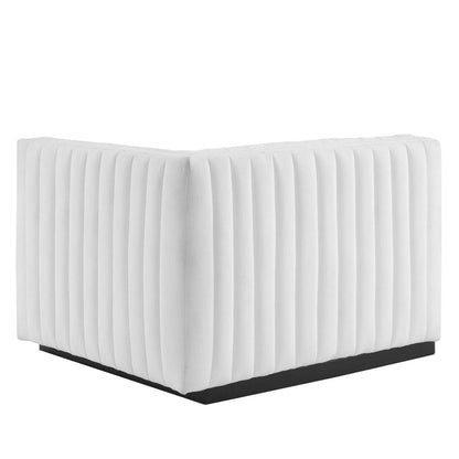 Conjure Channel Tufted Upholstered Fabric 5-Piece L-Shaped Sectional