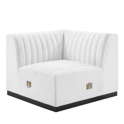 Conjure Channel Tufted Upholstered Fabric 6-Piece U-Shaped Sectional