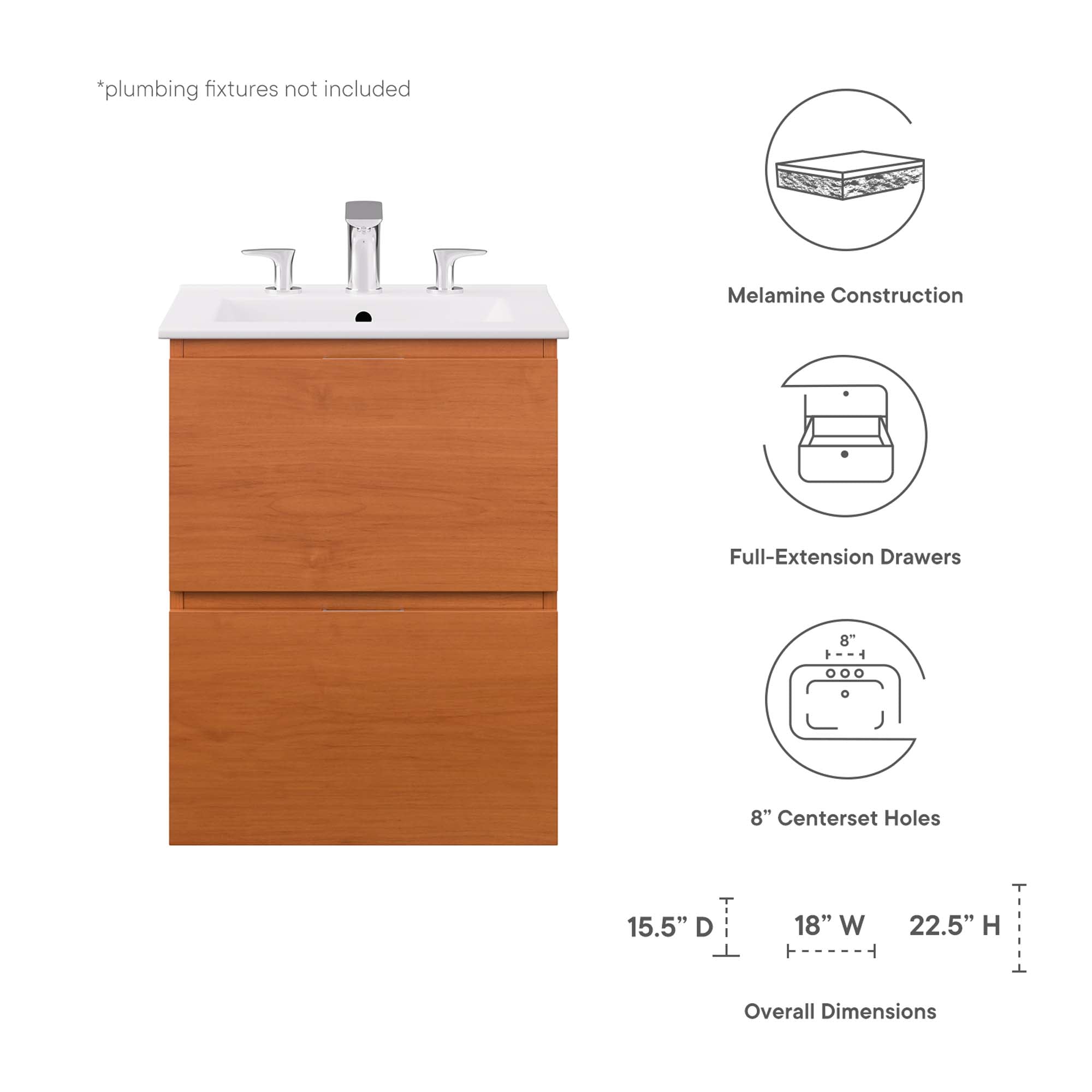 Scenic 18" Wall-Mount Bathroom Vanity