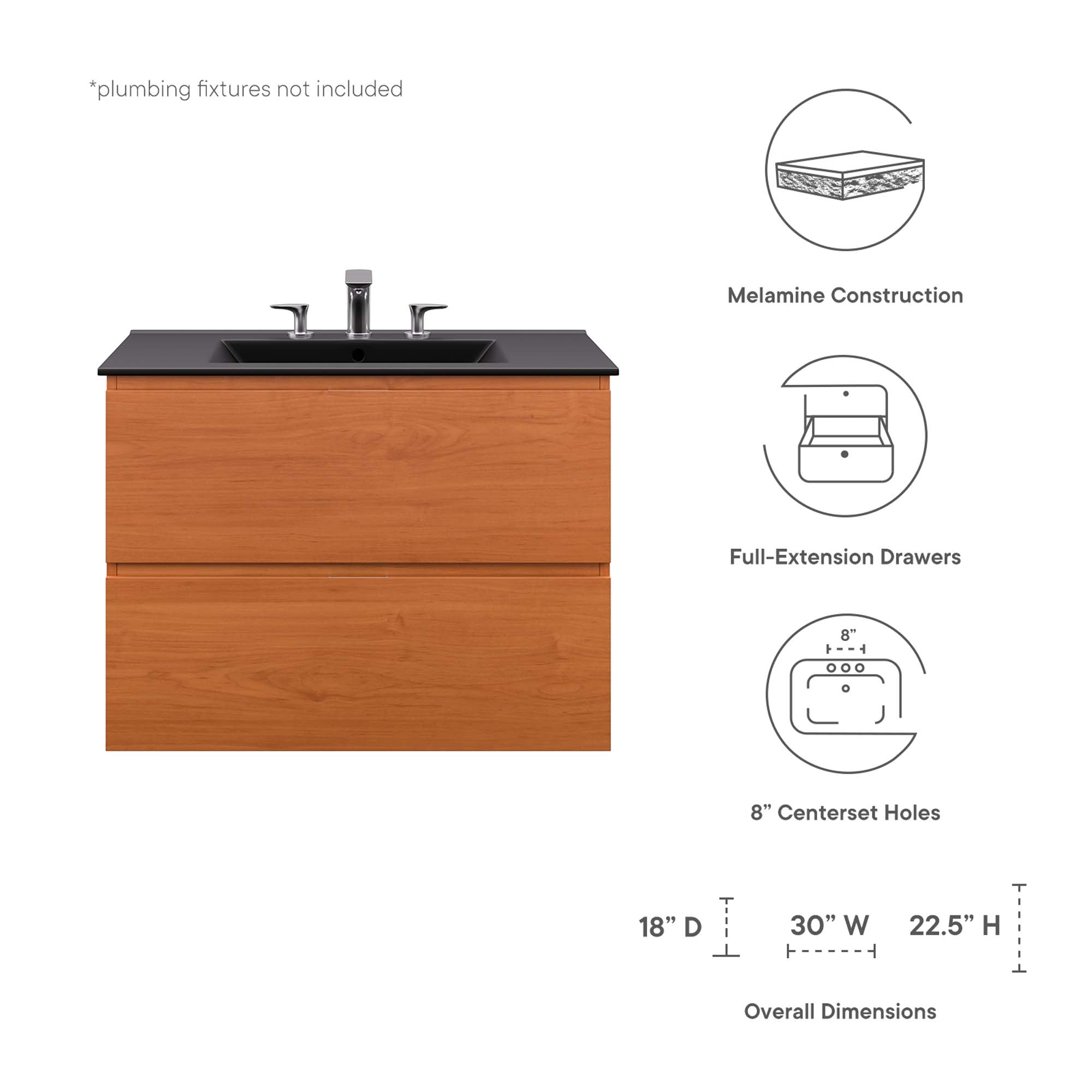 Scenic 30" Wall-Mount Bathroom Vanity