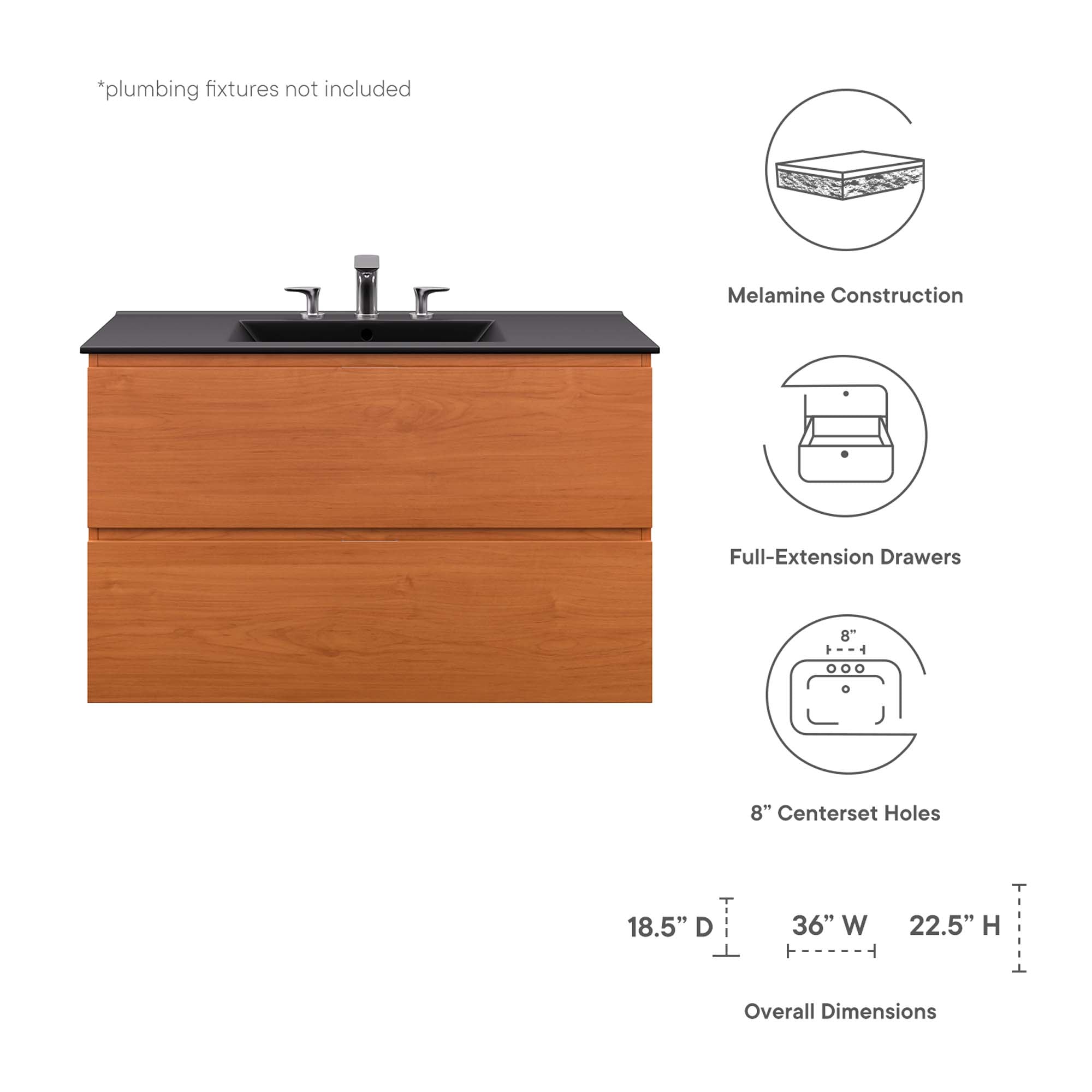 Scenic 36" Wall-Mount Bathroom Vanity