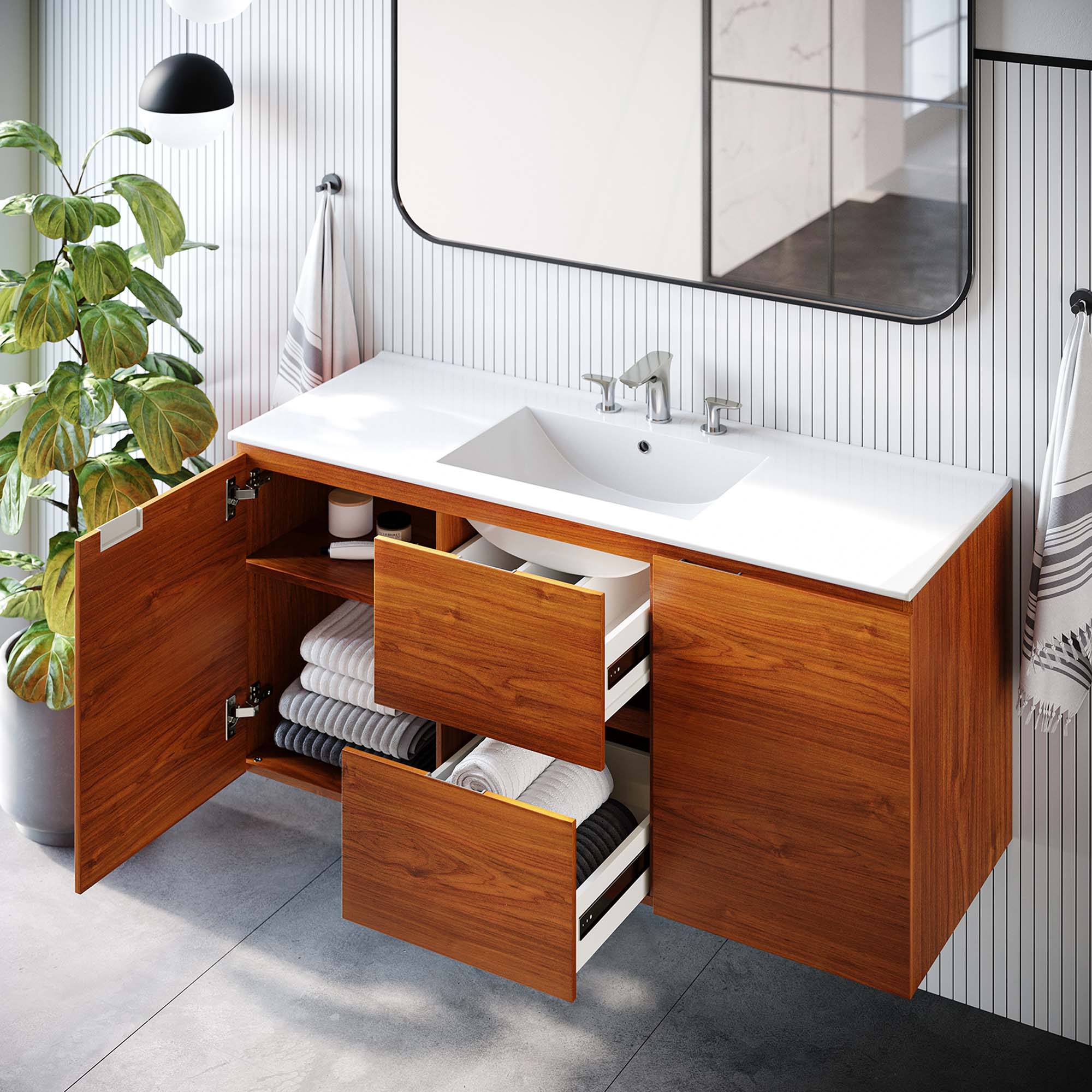 Scenic 48" Wall-Mount Bathroom Vanity