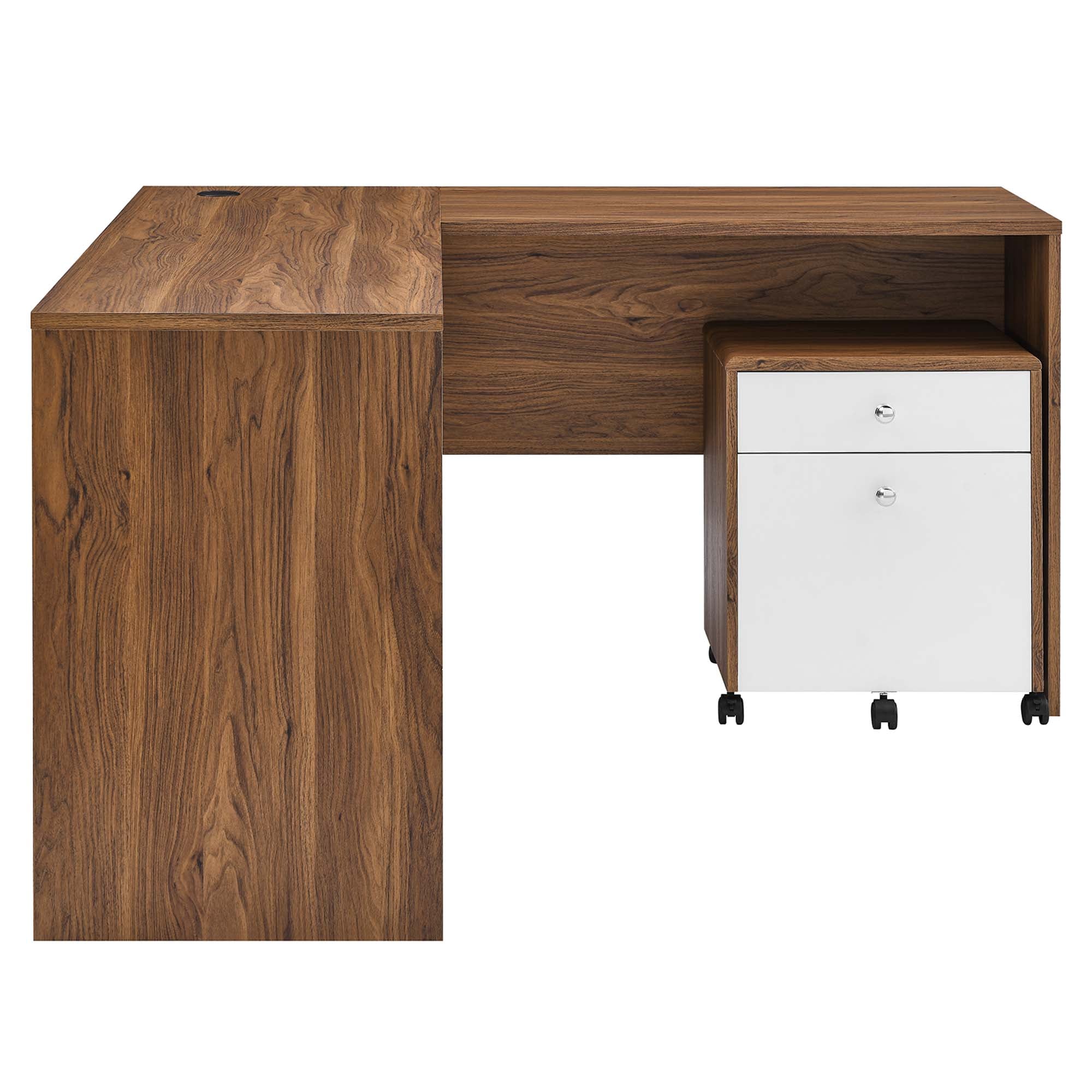 Transmit Wood Desk and File Cabinet Set