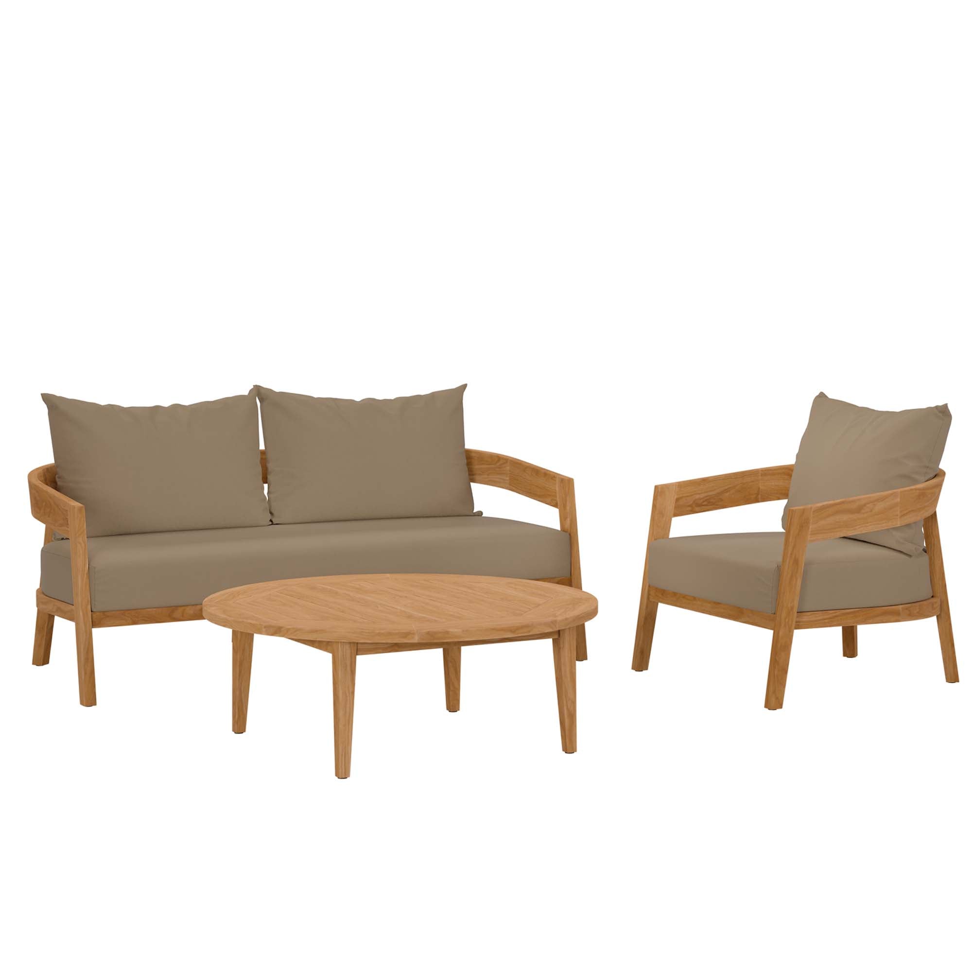 Brisbane 3-Piece Teak Wood Outdoor Patio Set